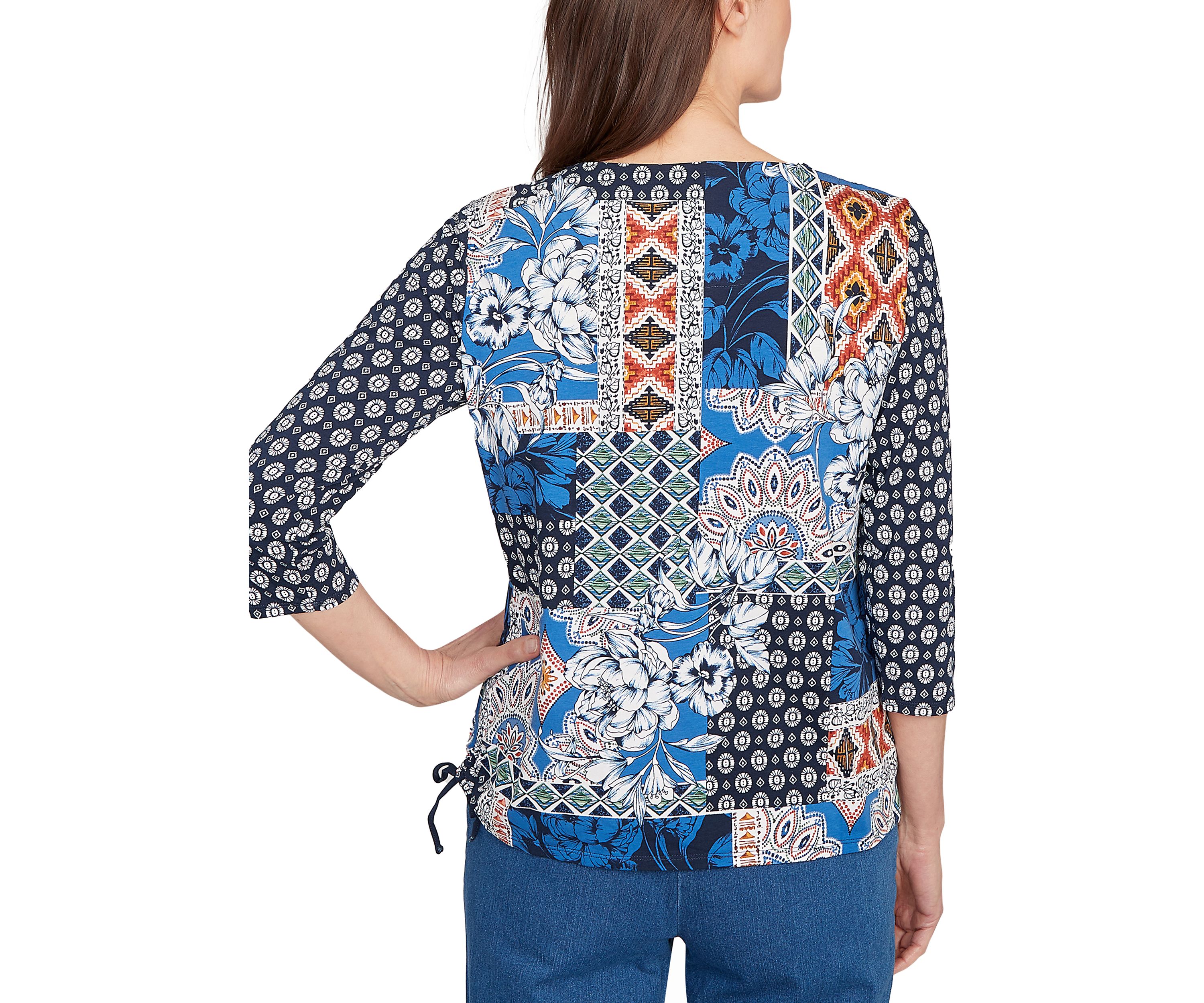 Petite Key Items Batik Patchwork Top 