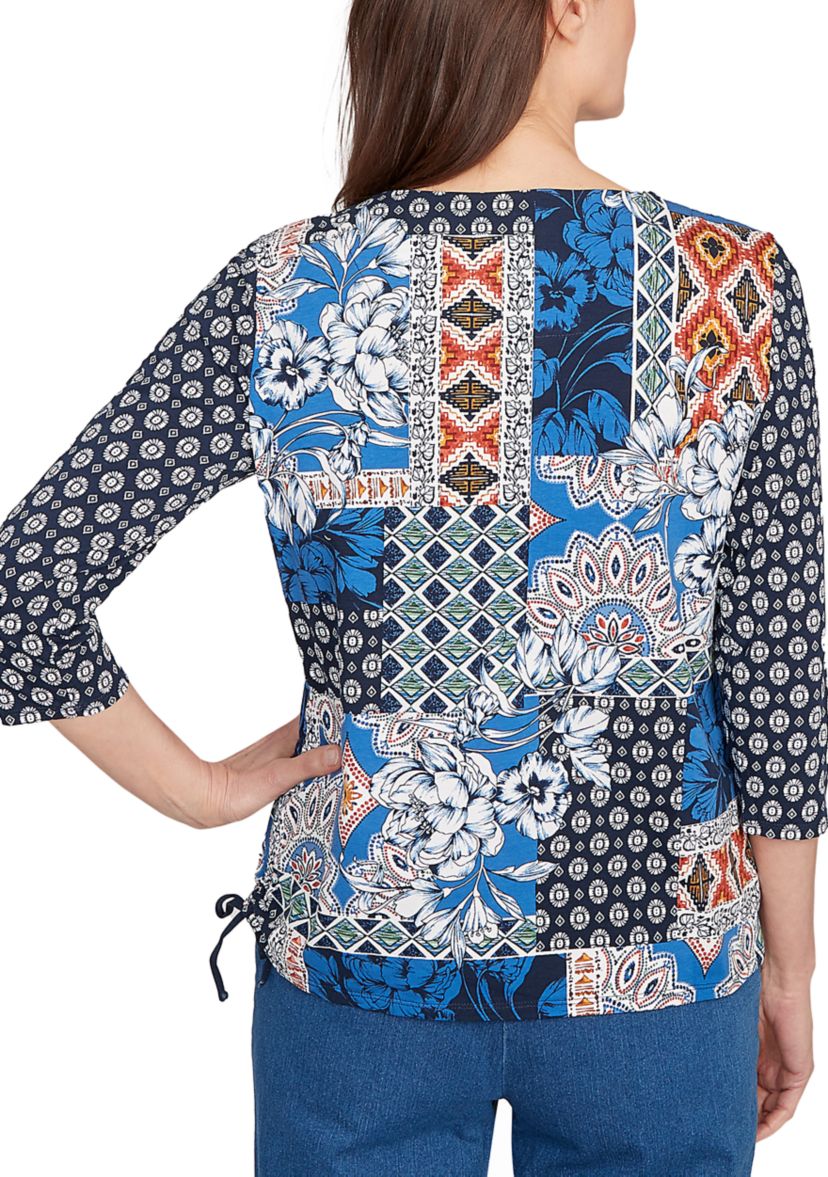 Petite Key Items Batik Patchwork Top 