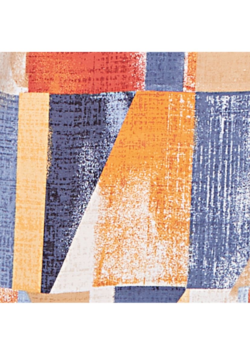 Petite Key Items Color Block Printed Top