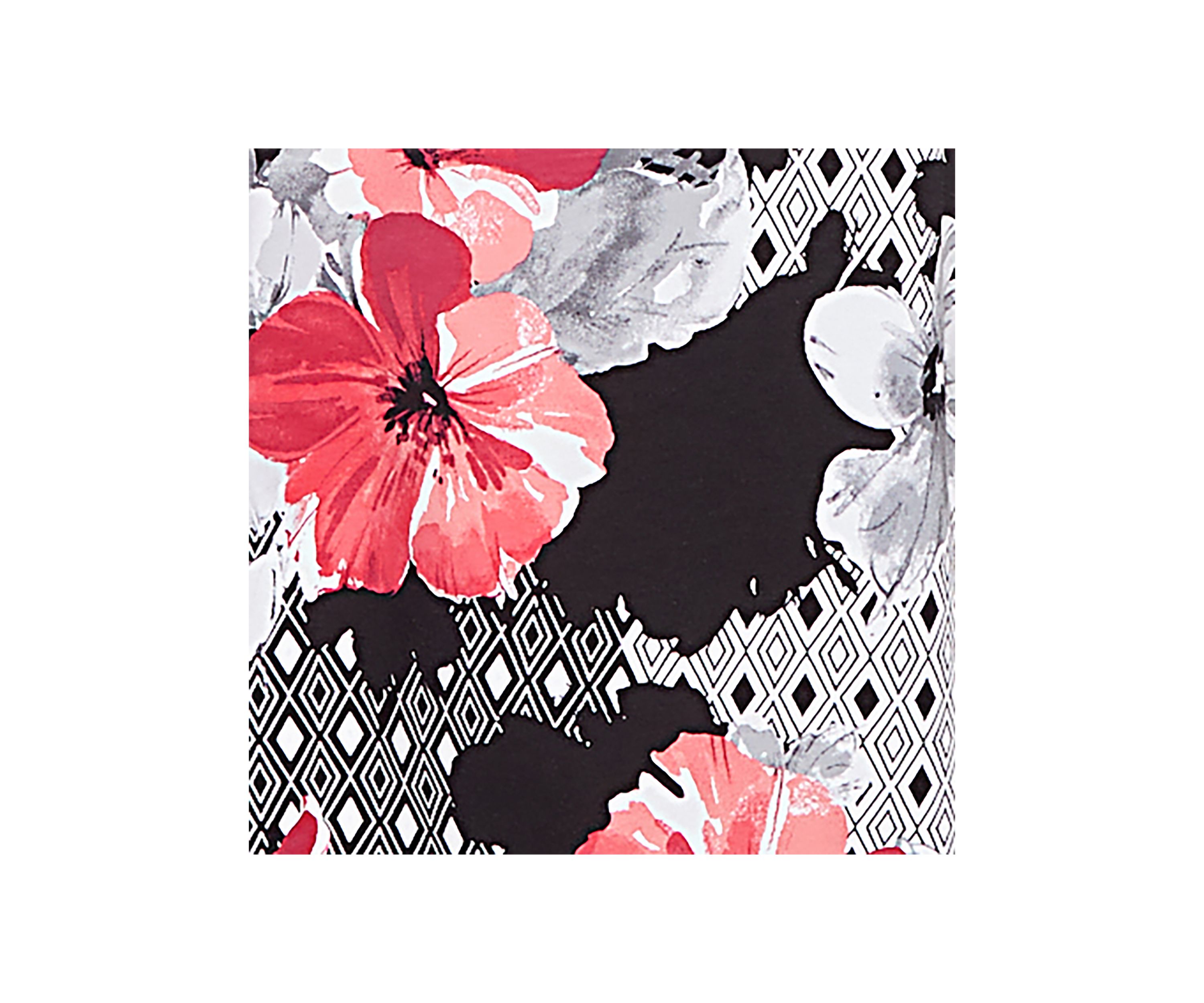 Petite Key Items Diamond Floral Patch Top