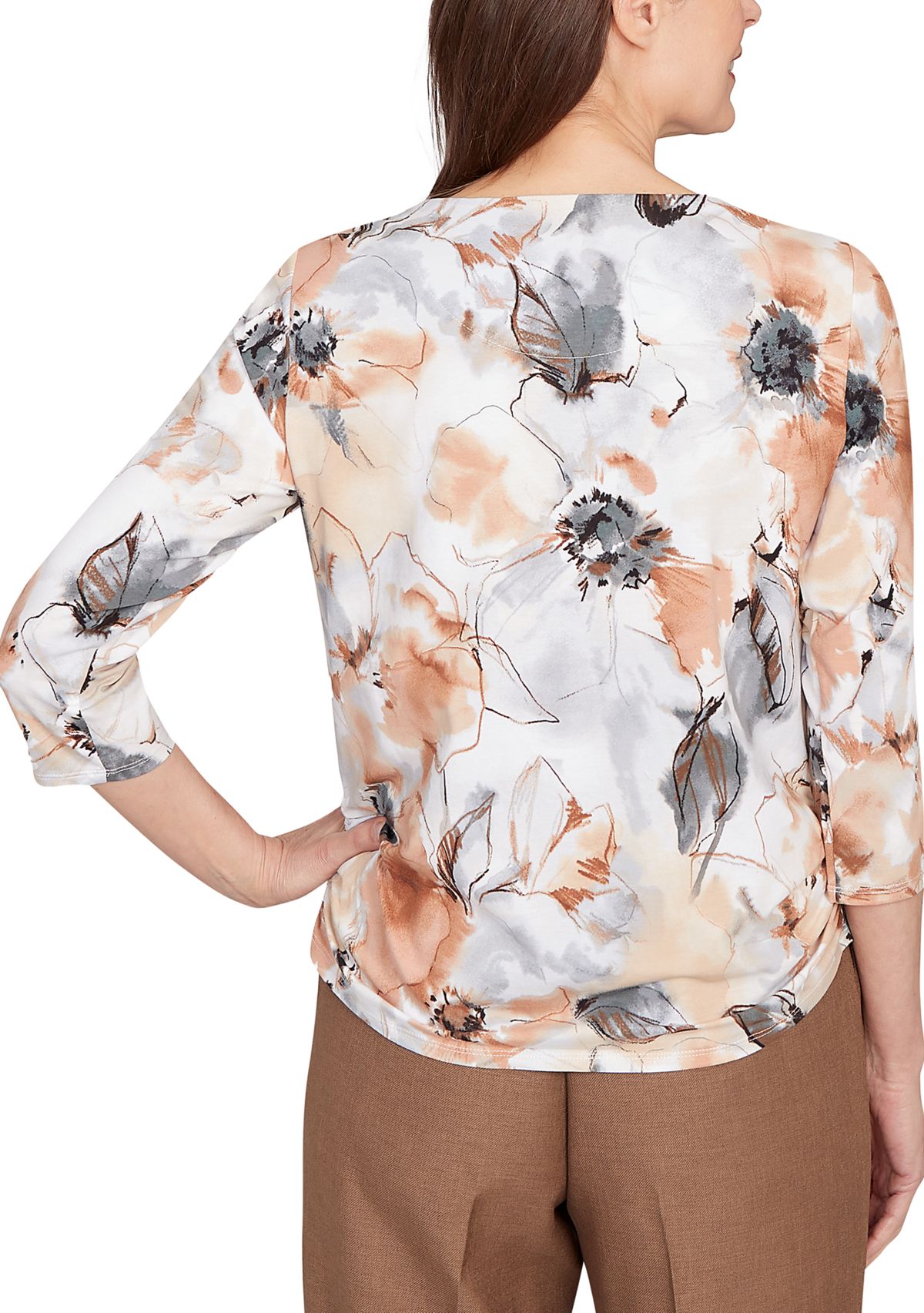 Petite Key Items Watercolor Floral Top