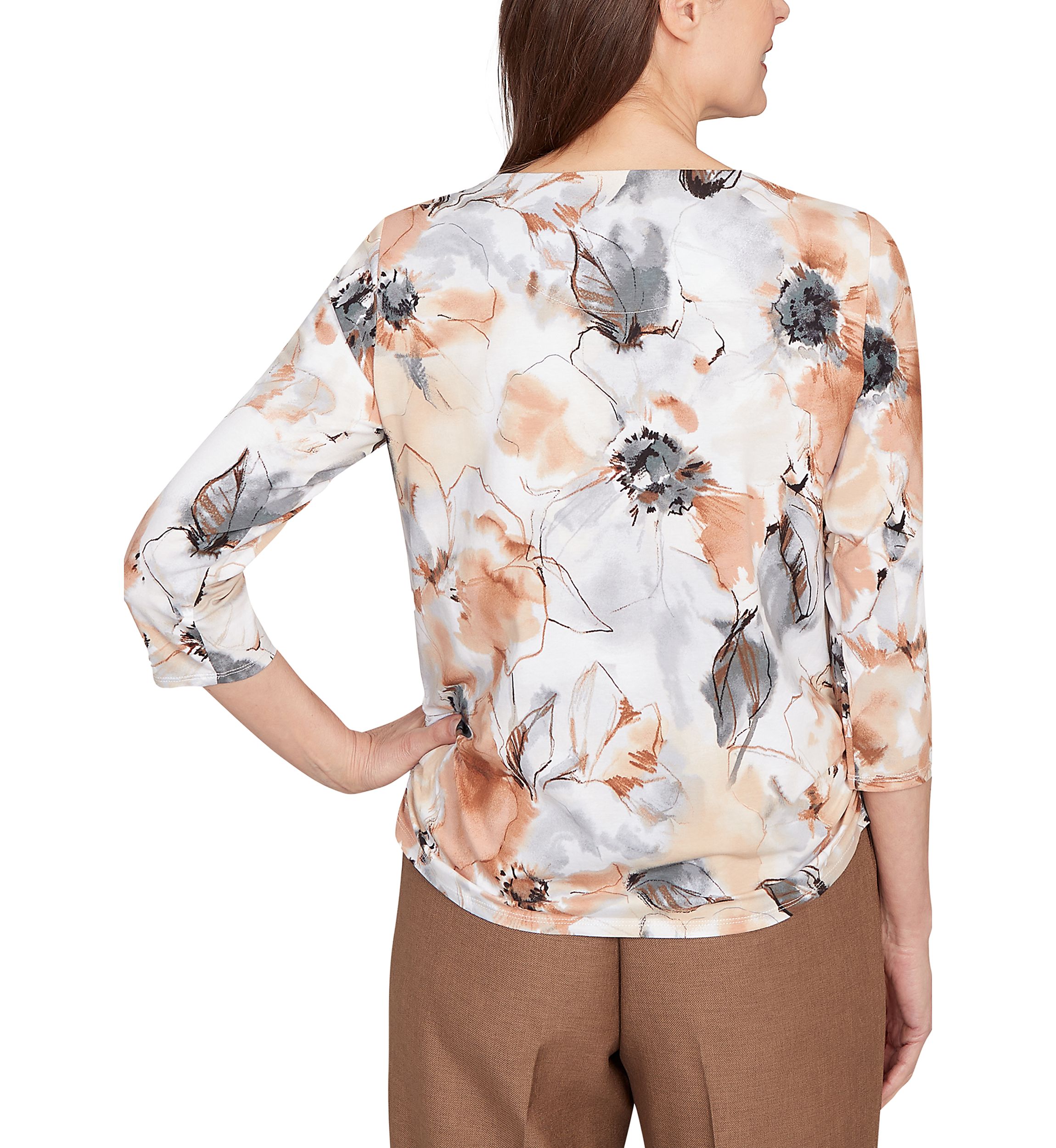 Petite Key Items Watercolor Floral Top