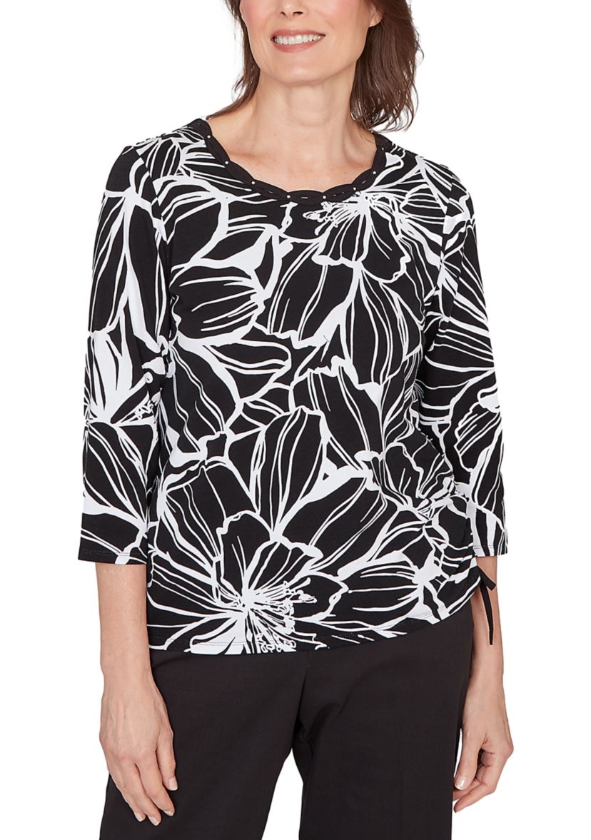 Womens Classics Linework Floral Top