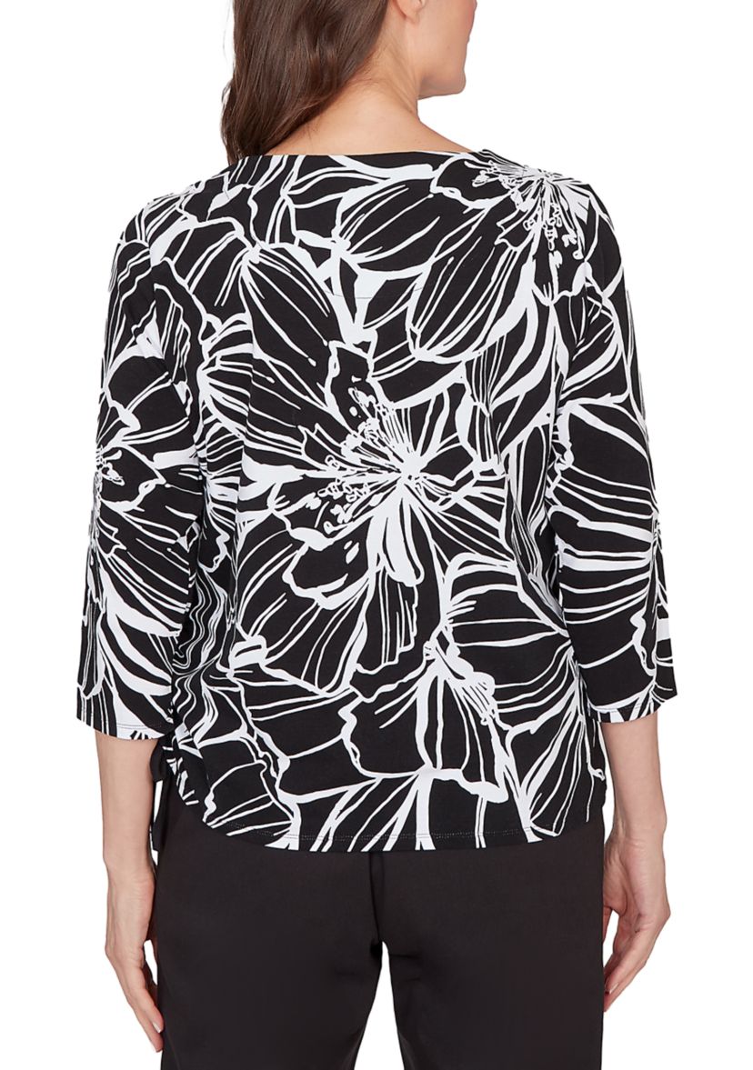 Womens Classics Linework Floral Top