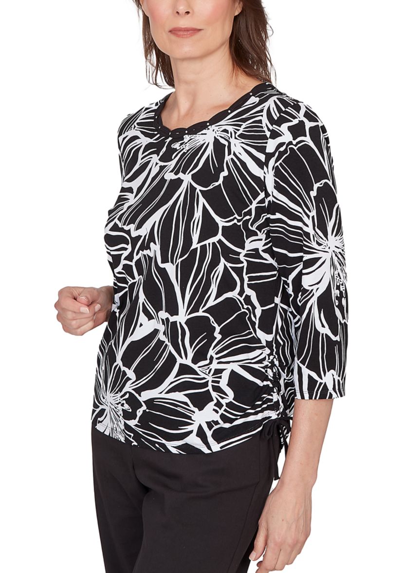 Womens Classics Linework Floral Top