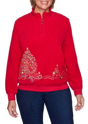 Alfred Dunner Plus Size Classics Christmas Tree Top | belk