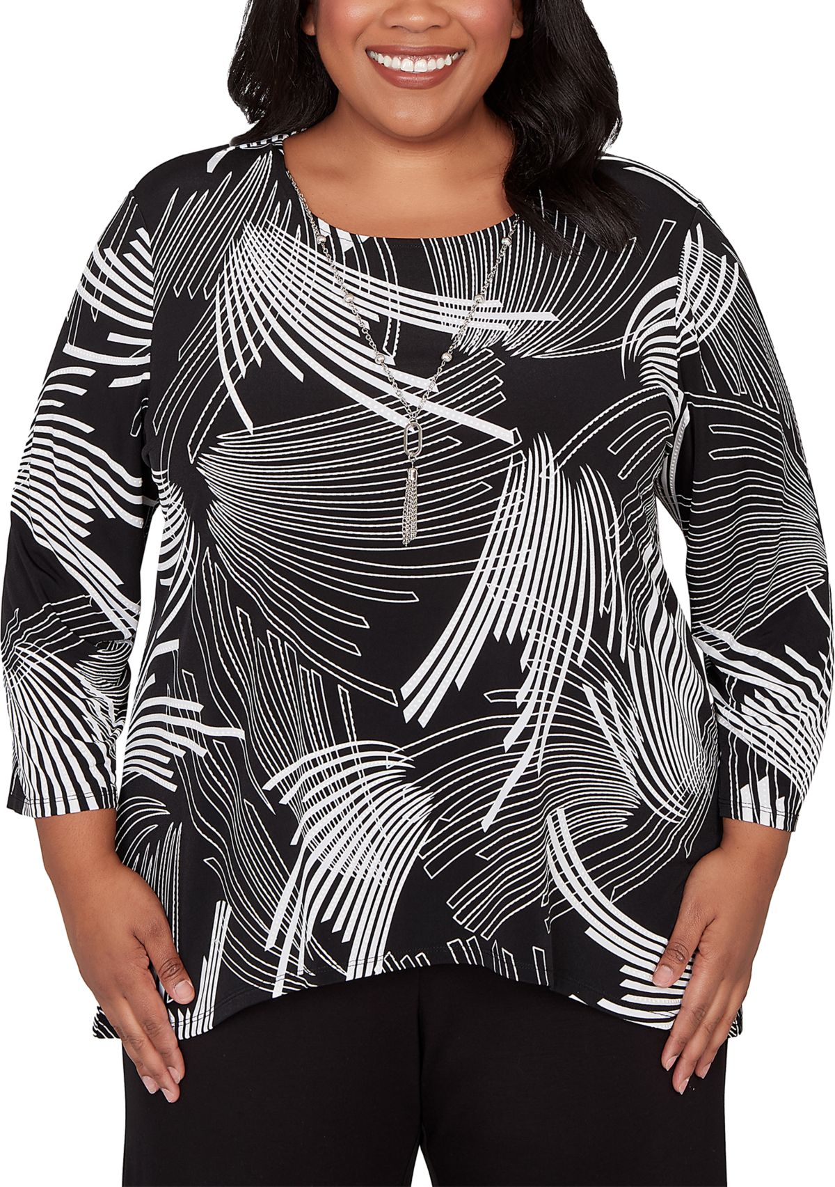 Plus Size Classics Geometric Top