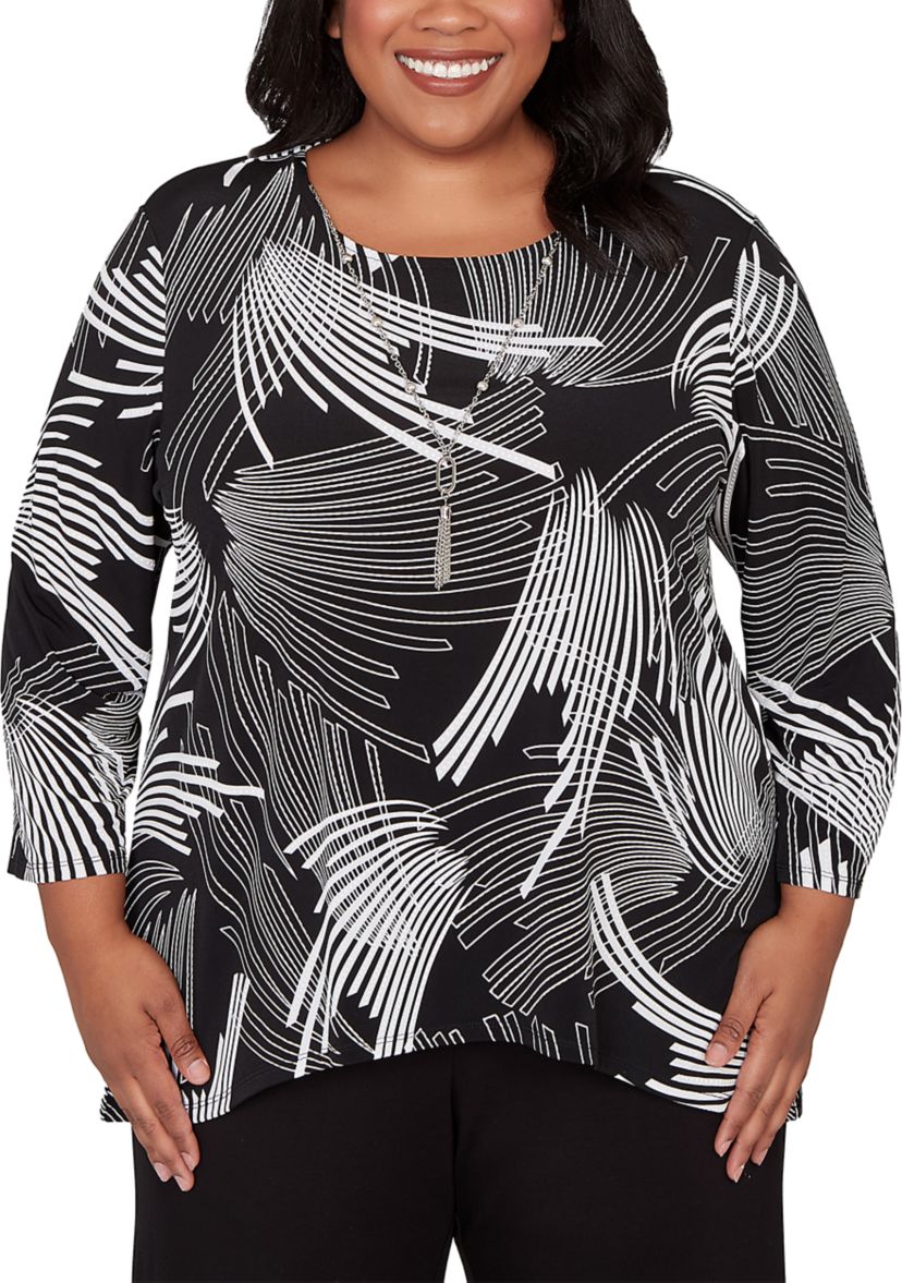 Plus Size Classics Geometric Top