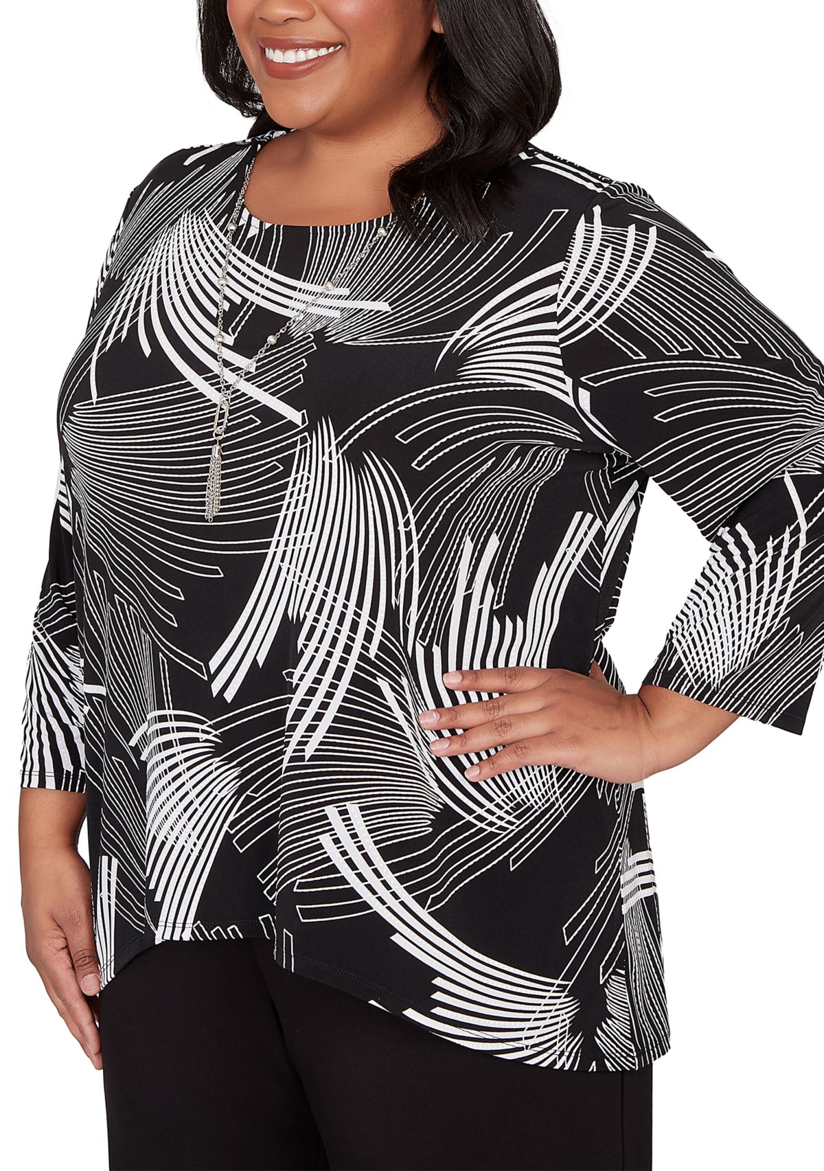 Plus Size Classics Geometric Top