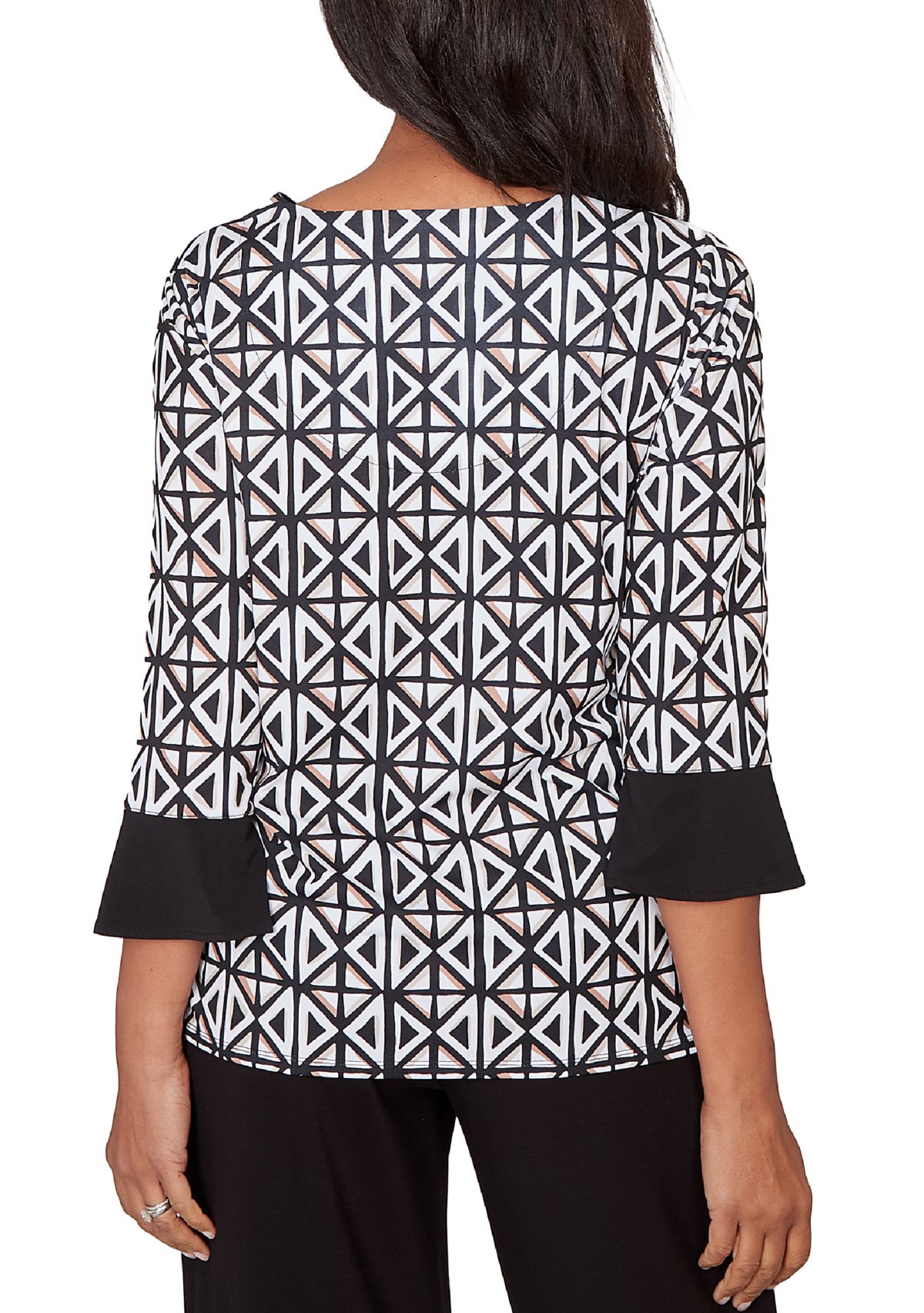 Plus Size Classics Floral Patchwork with Geo Pullout Top