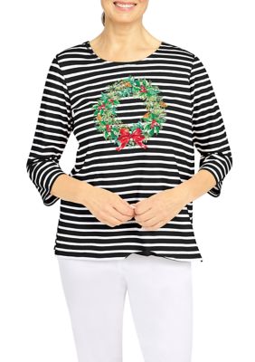 Women's Wreath Stripe Top