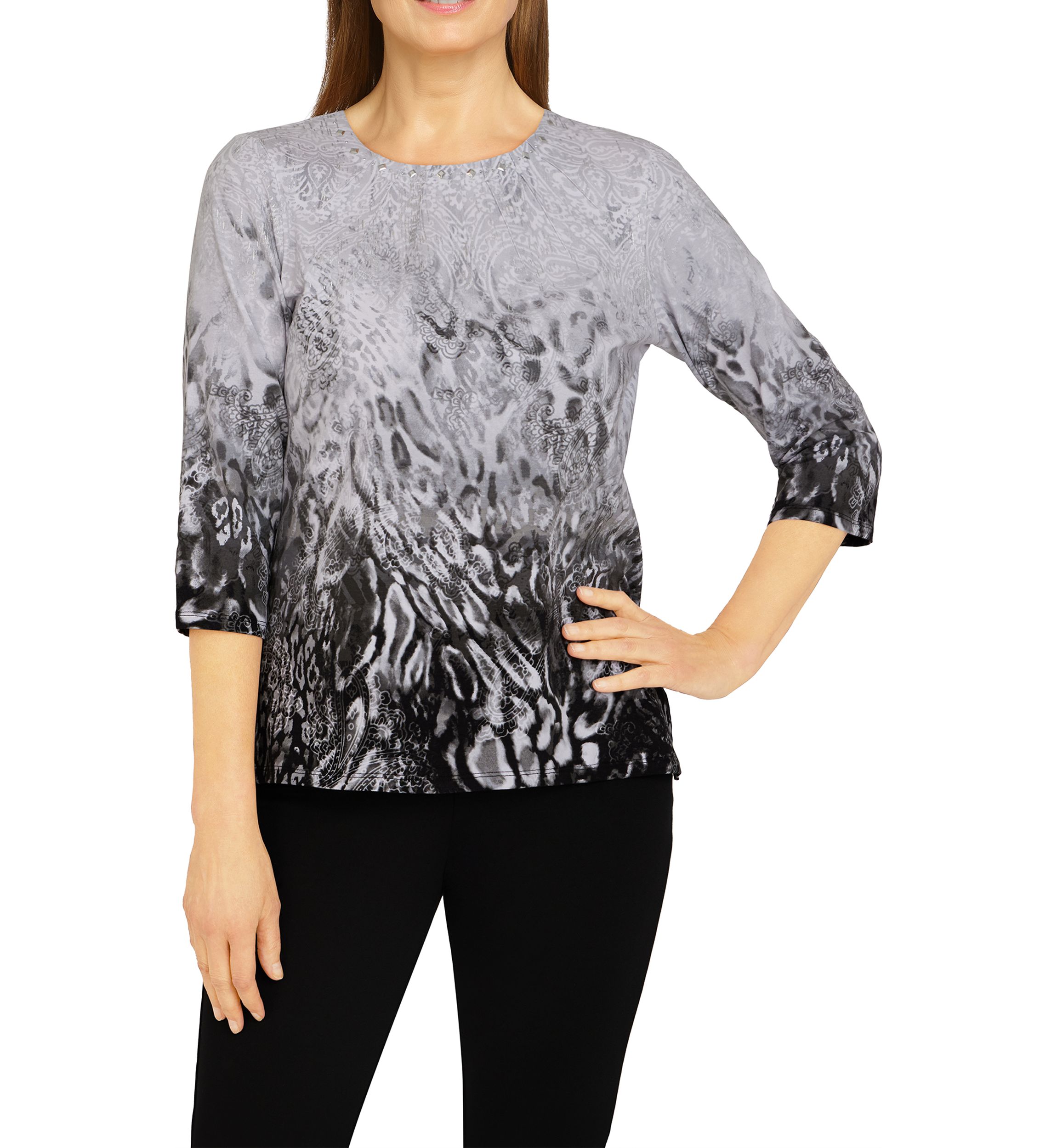 Womens Classics Ombré Skin Print Top 