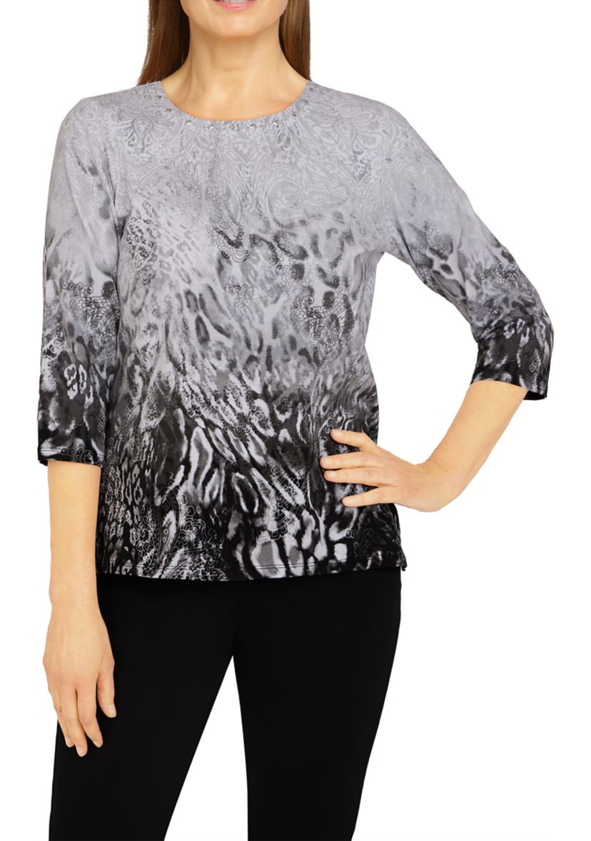 Womens Classics Ombré Skin Print Top 