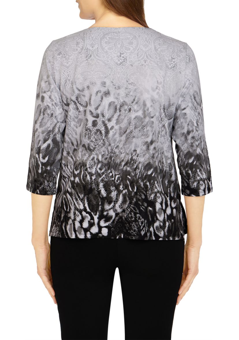 Womens Classics Ombré Skin Print Top 