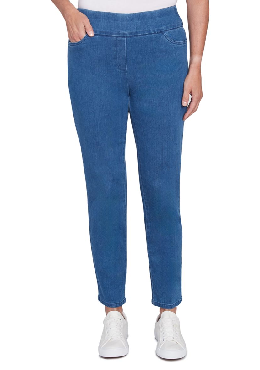Womens Stretch Denim Pants - Short Length 