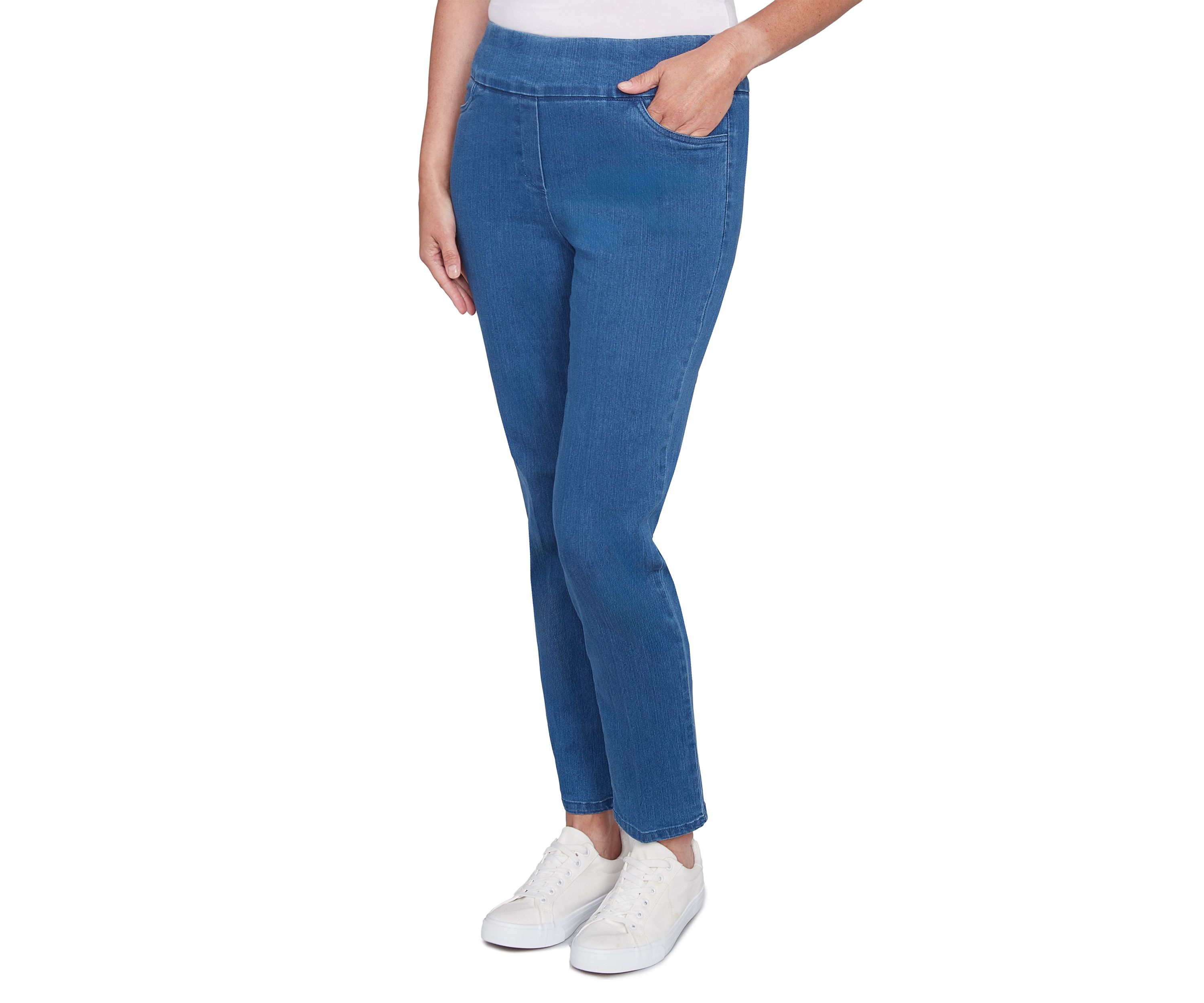Womens Stretch Denim Pants - Short Length 