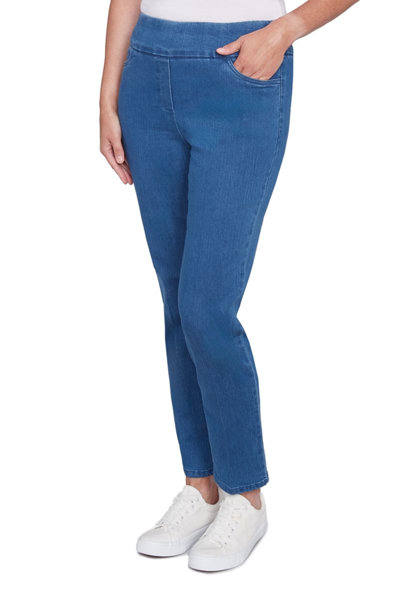 Womens Stretch Denim Pants - Short Length 