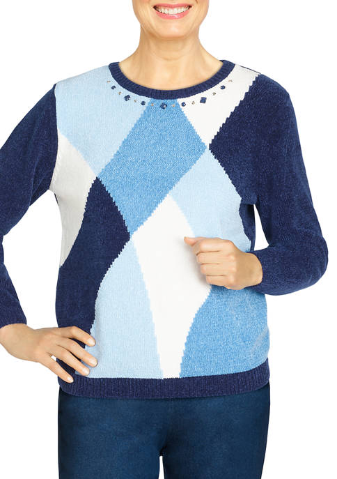 Womens Color Block Sweater