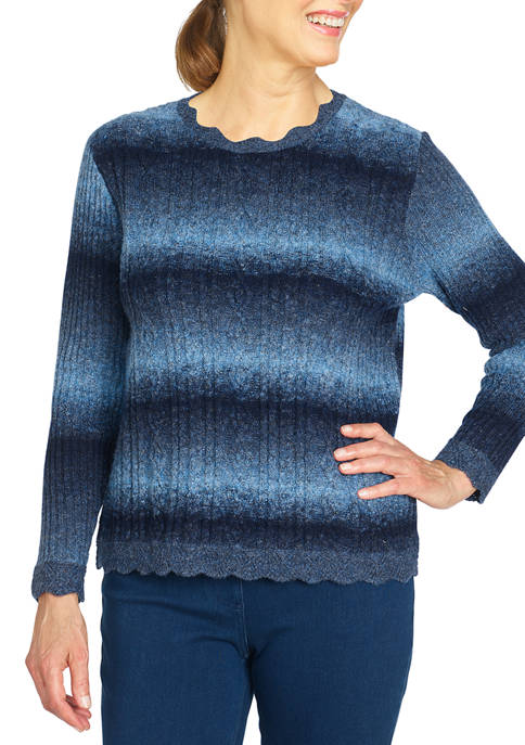 Alfred Dunner Womens Ombr&eacute; Sweater