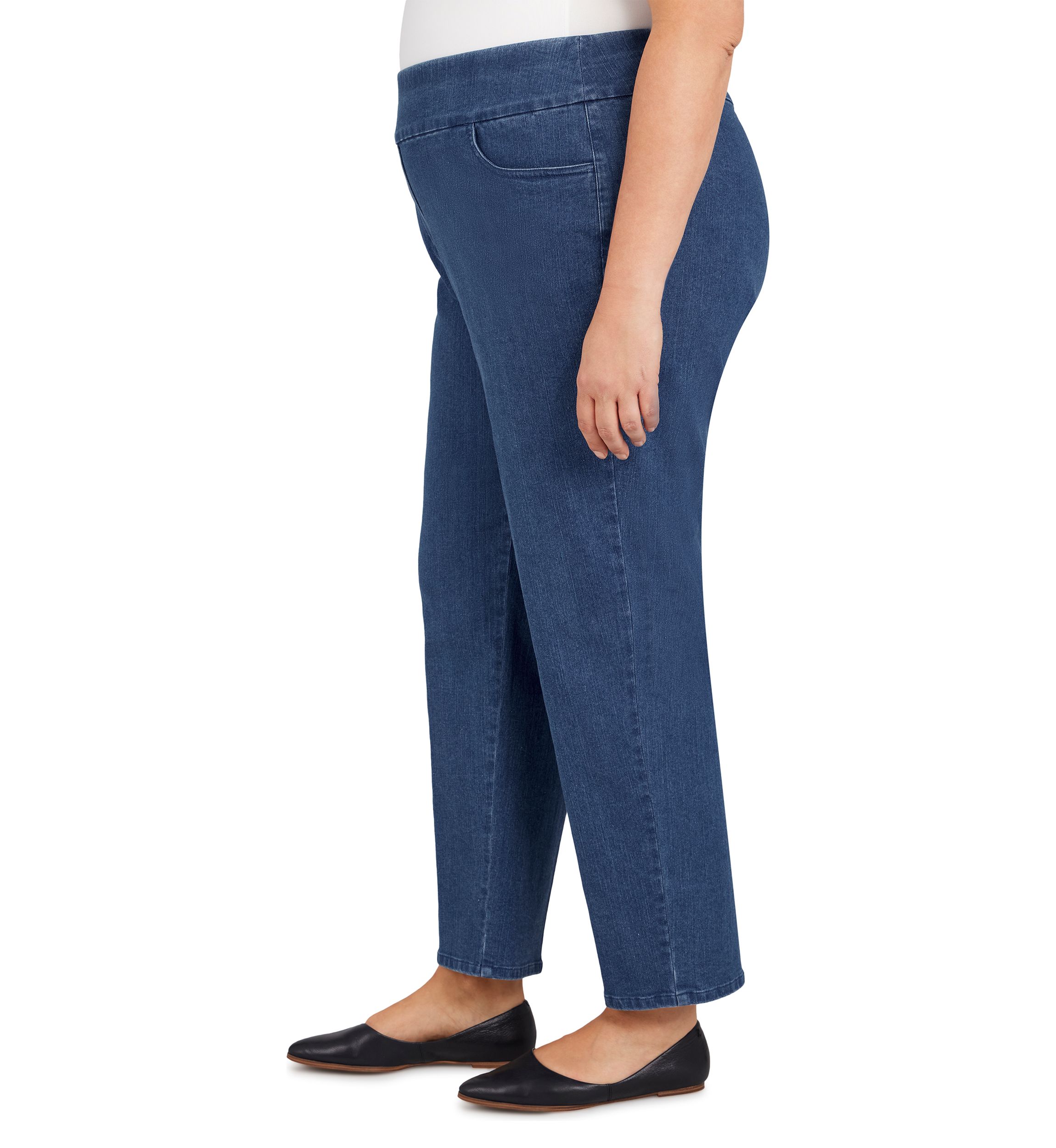 Plus Size Stretch Denim Jeans - Short Length