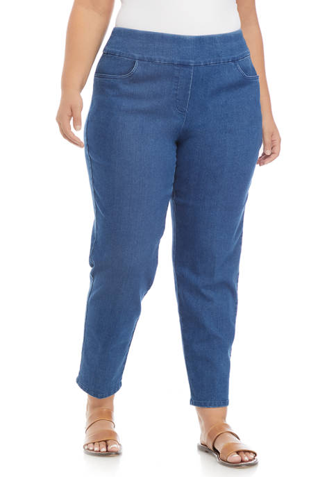 Plus Size Stretch Denim Medium Length Jeans