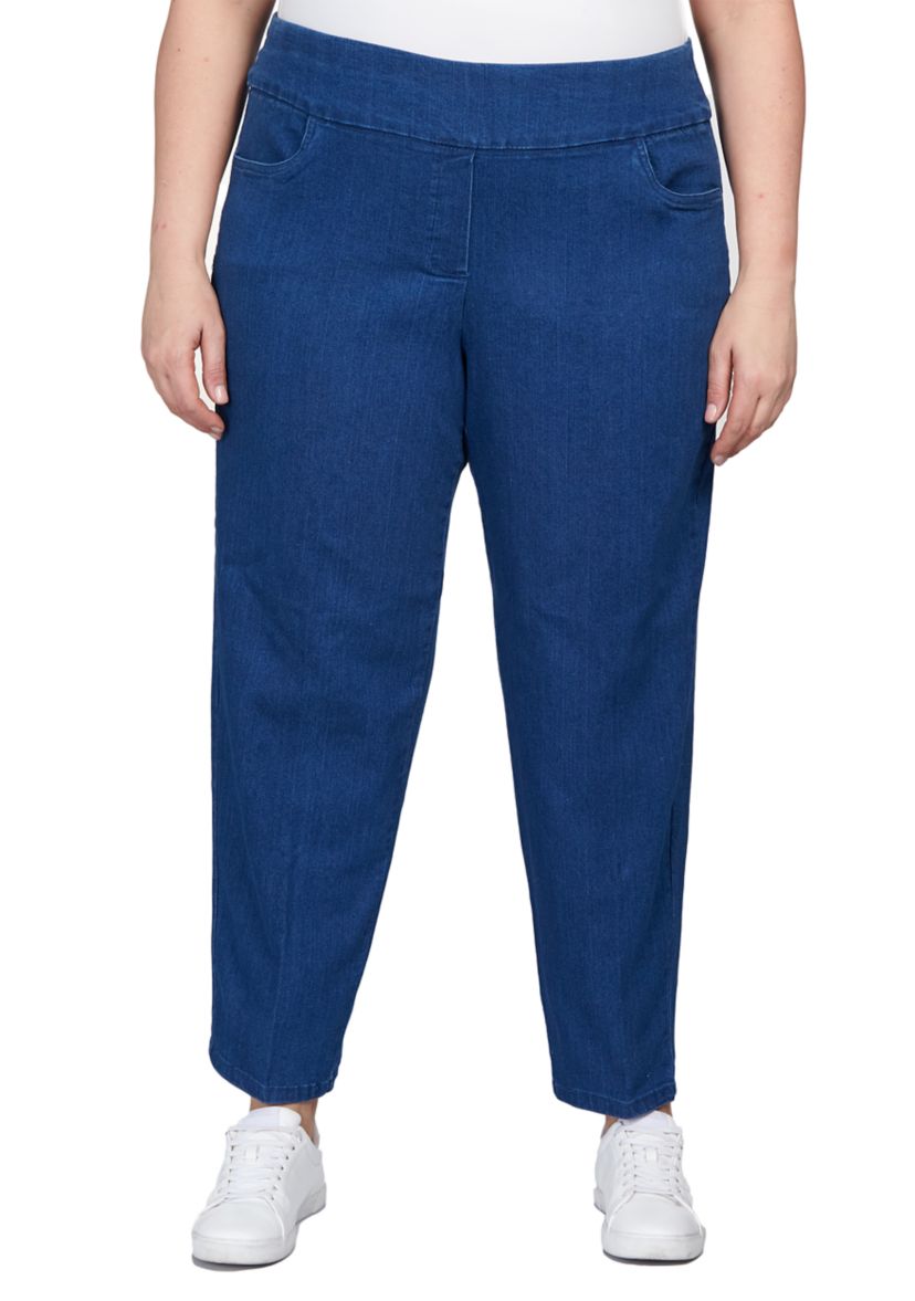 Plus Size Stretch Denim Medium Length Jeans