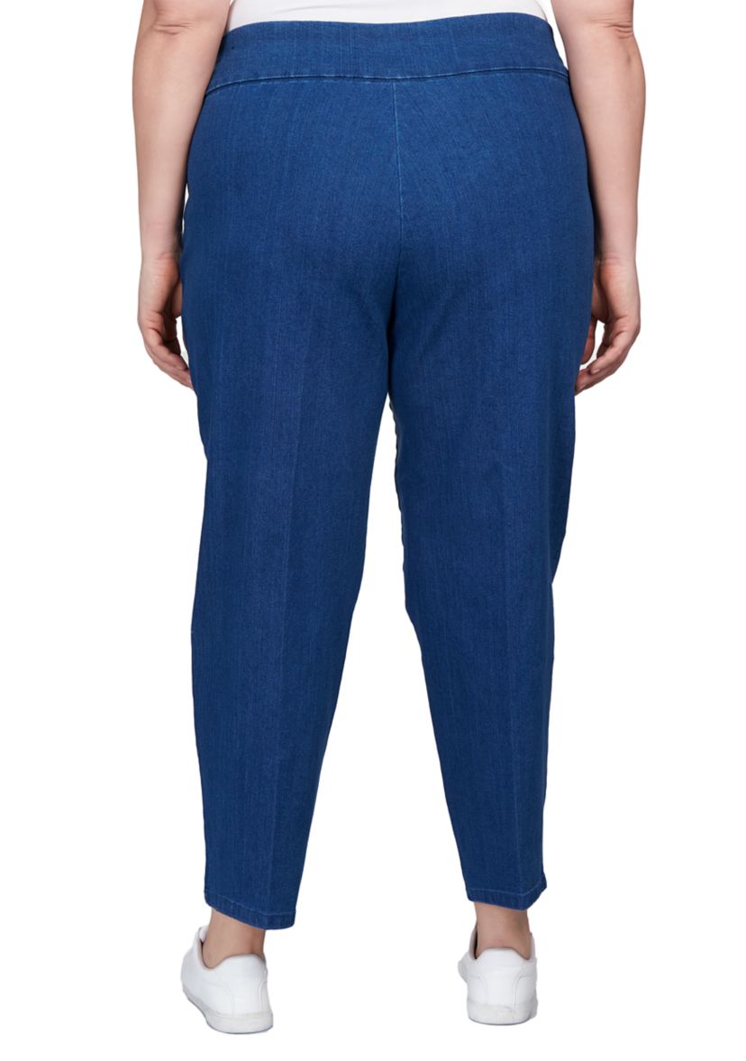 Plus Size Stretch Denim Medium Length Jeans