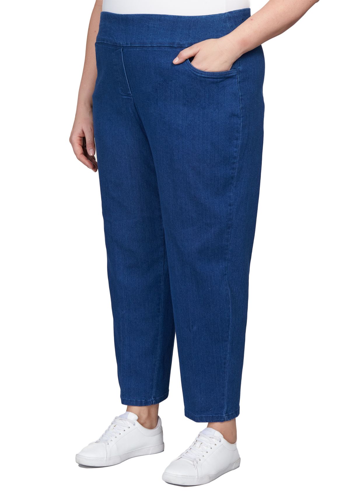 Plus Size Stretch Denim Medium Length Jeans