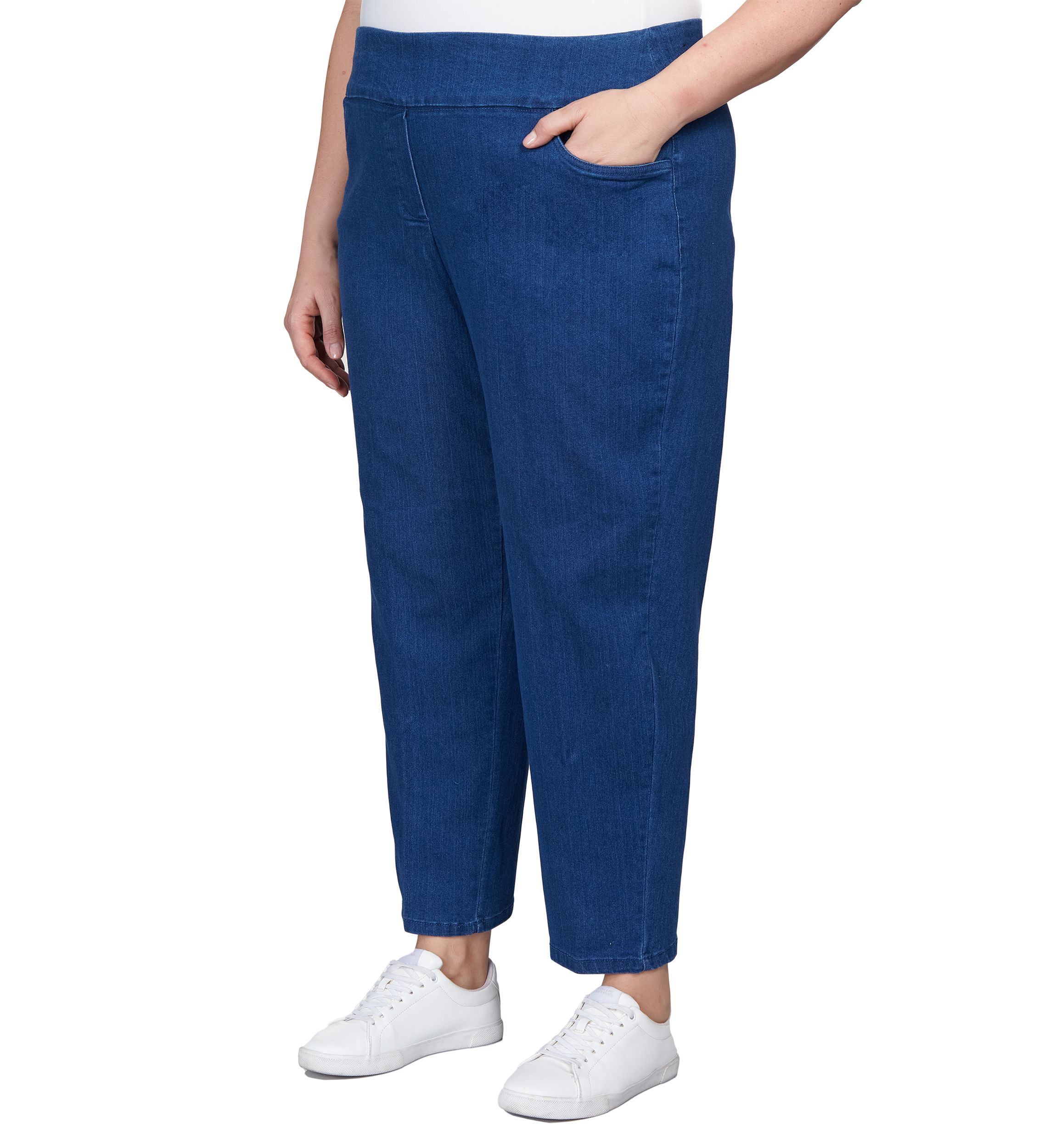 Plus Size Stretch Denim Medium Length Jeans