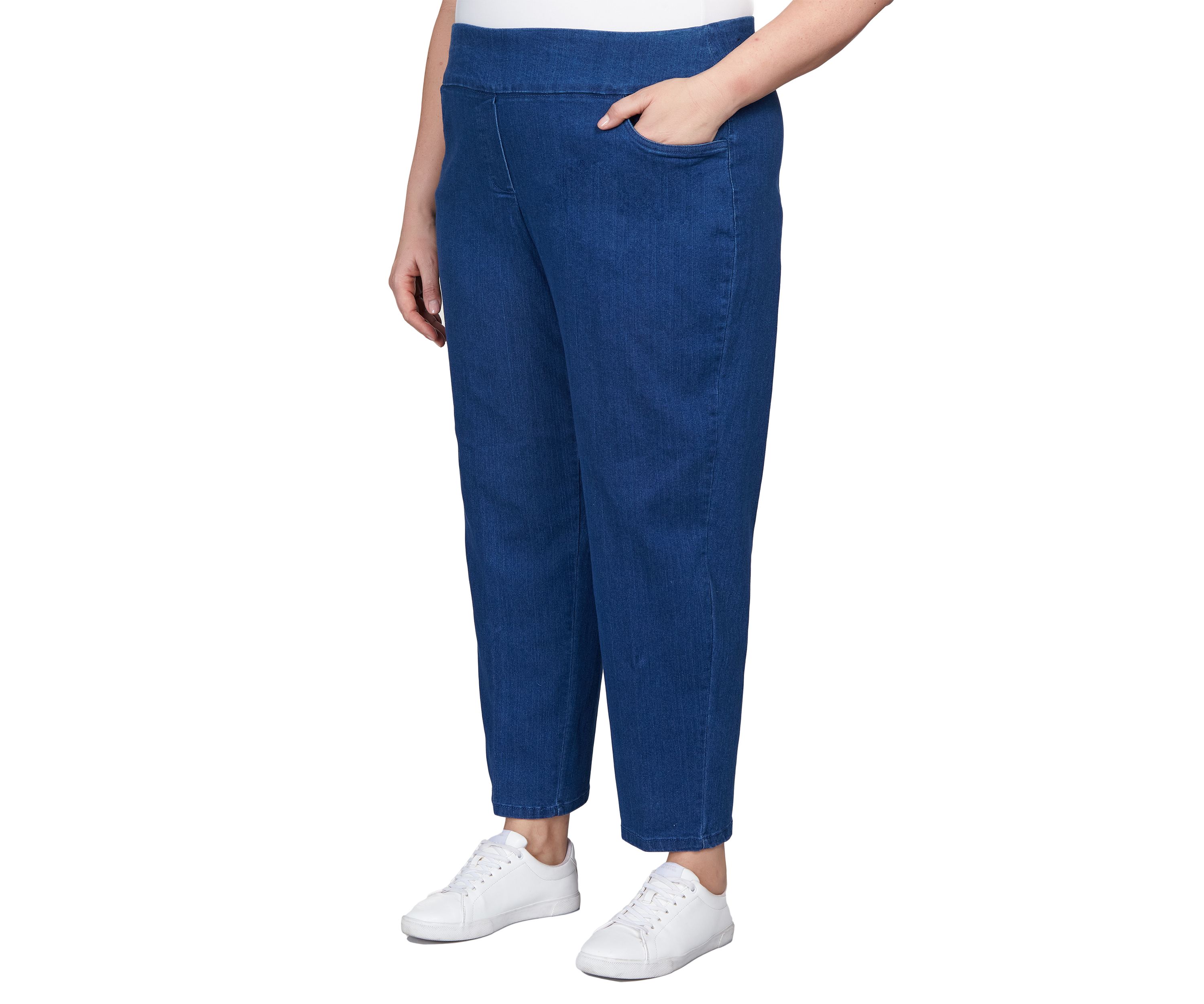 Plus Size Stretch Denim Medium Length Jeans