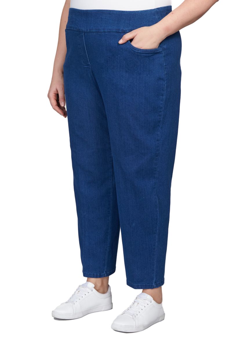 Plus Size Stretch Denim Medium Length Jeans