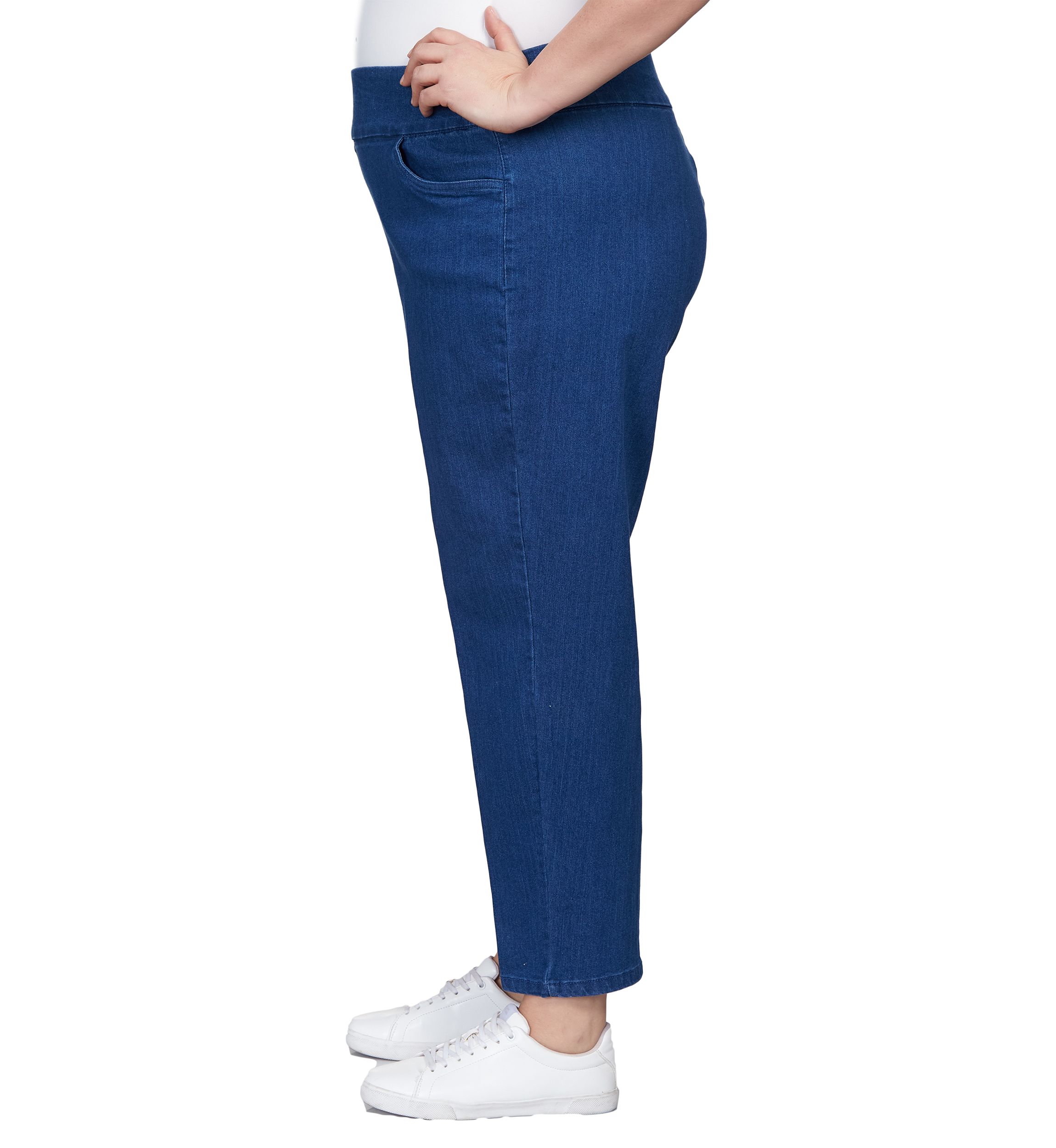 Plus Size Stretch Denim Medium Length Jeans