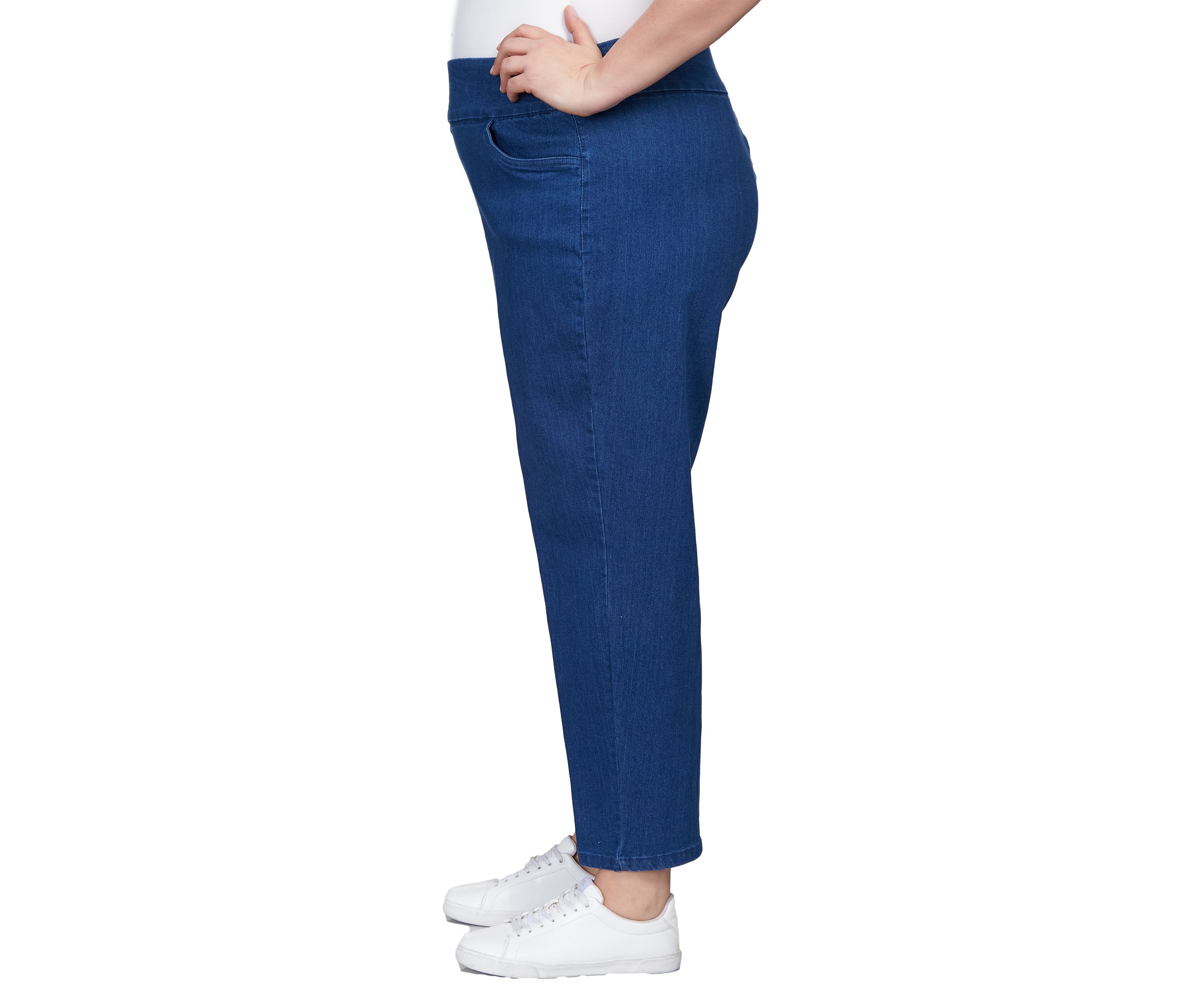 Plus Size Stretch Denim Medium Length Jeans