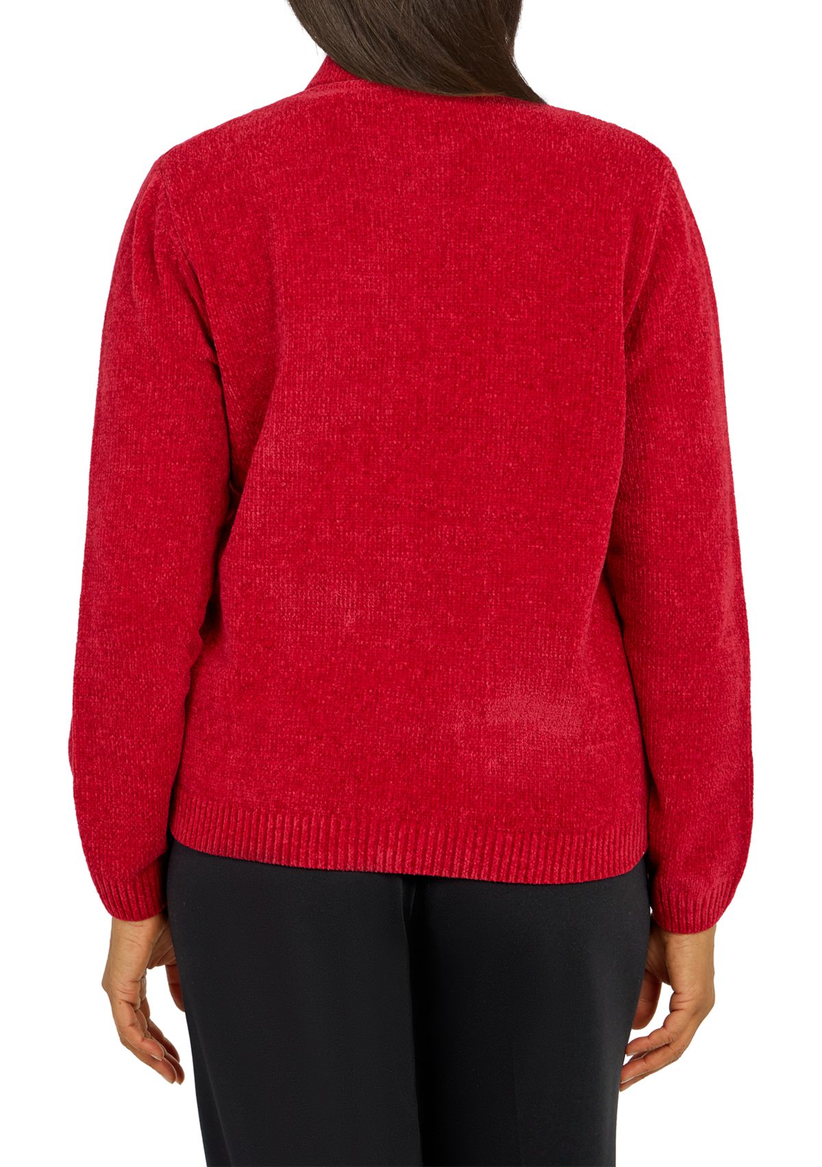 Plus Size Classics  Zip Front Chenille Cardigan