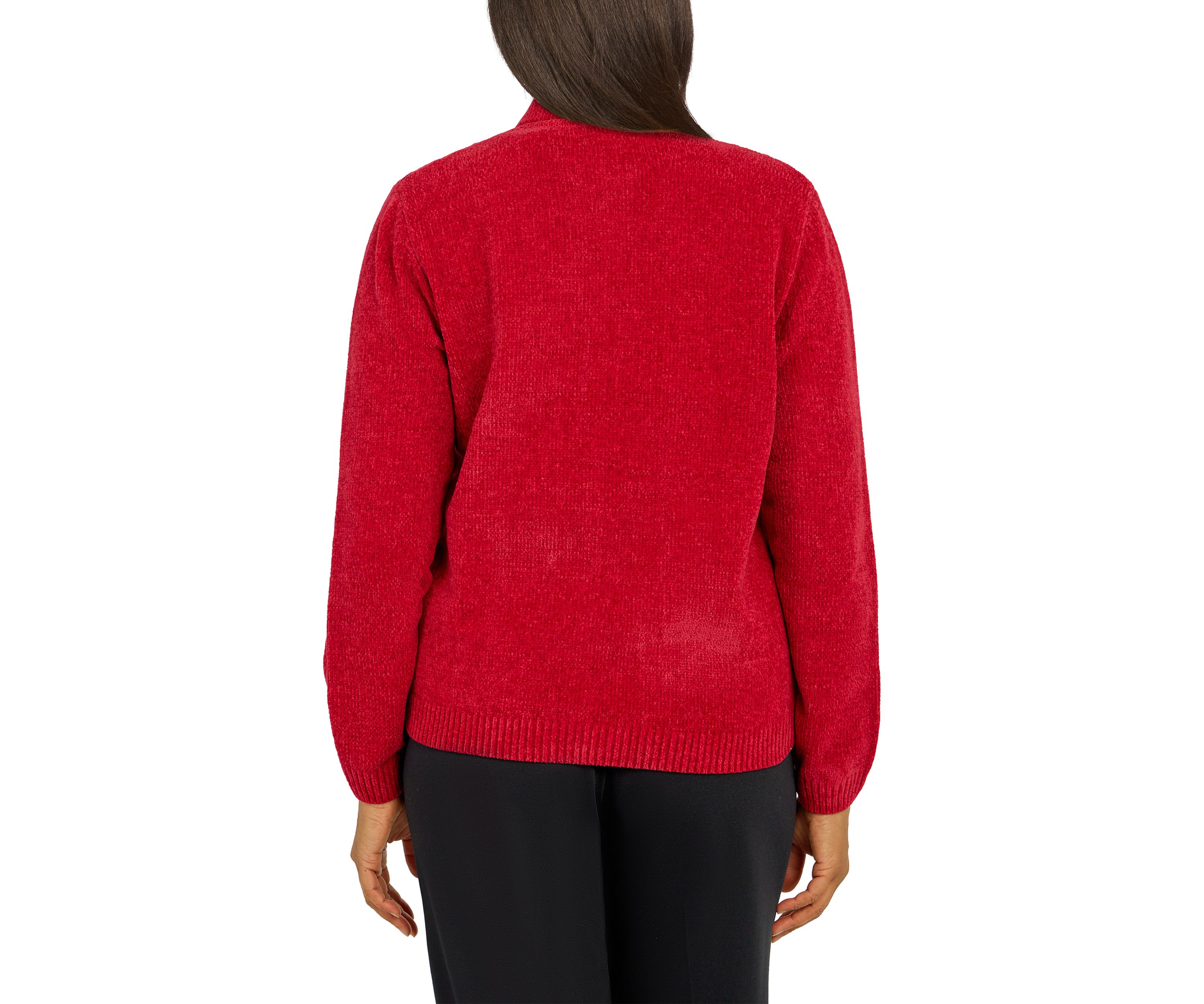 Petite Classics Zip Front Chenille Cardigan