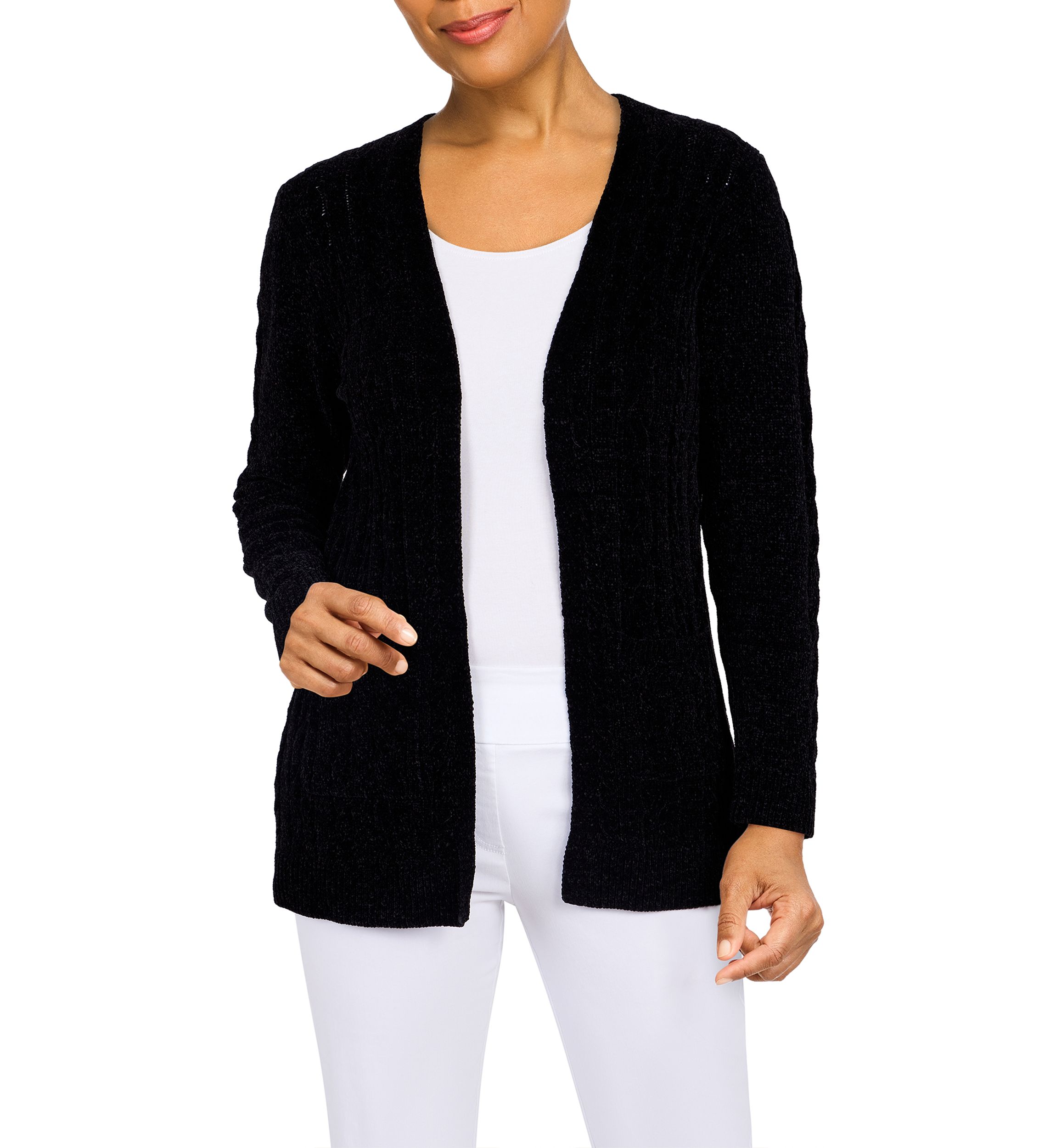 Petite Classic Cardigan Chenille Sweater