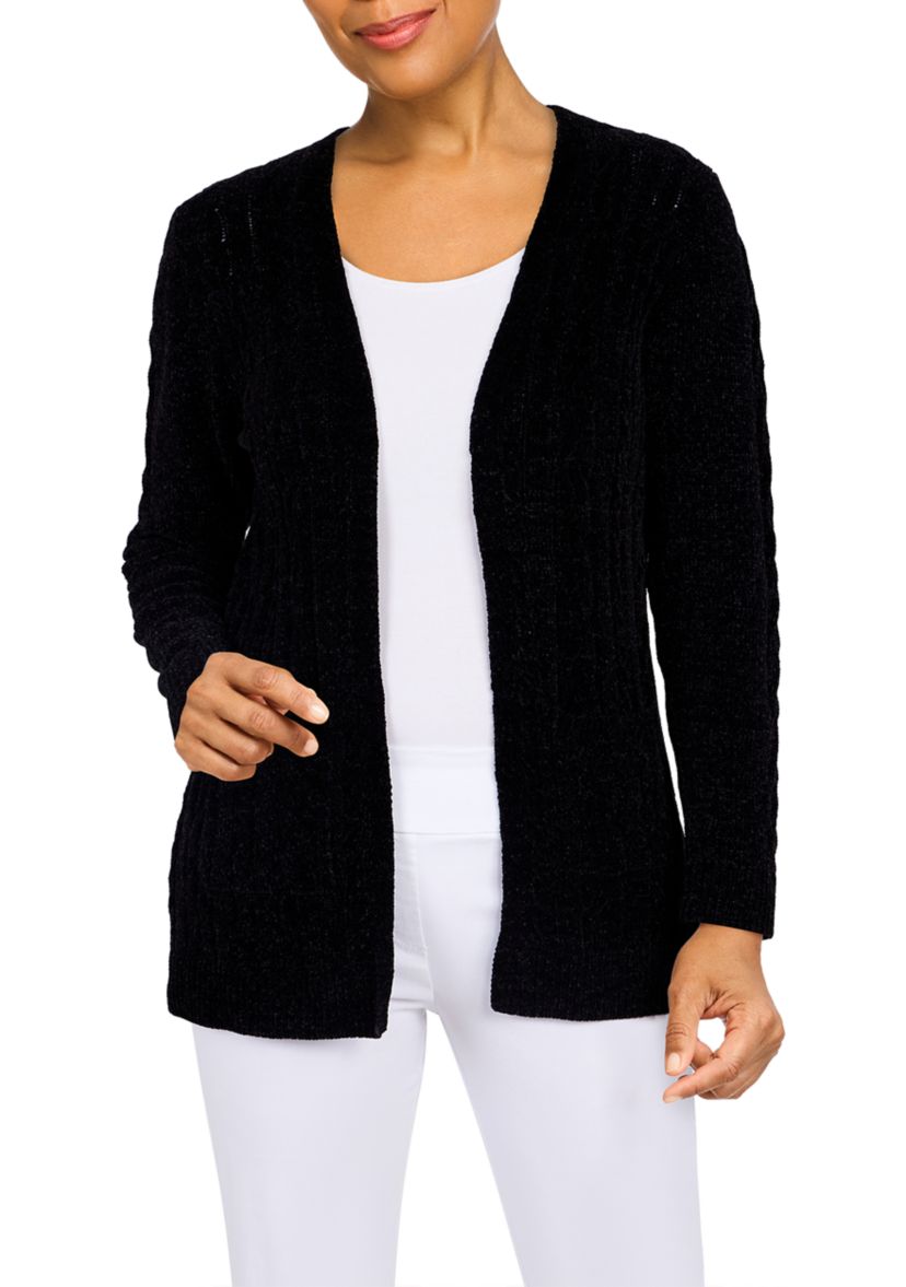 Petite Classic Cardigan Chenille Sweater