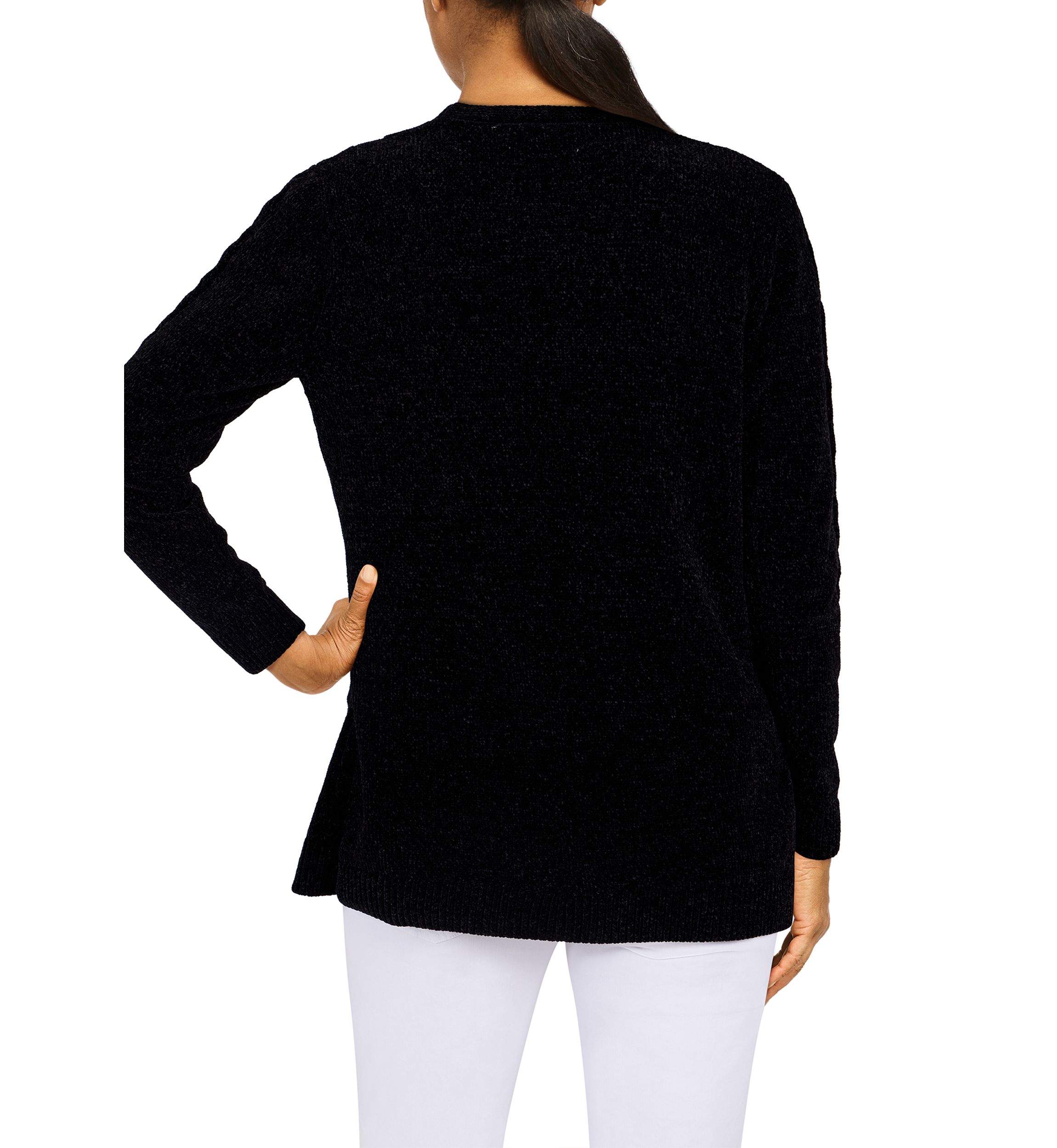Petite Classic Cardigan Chenille Sweater