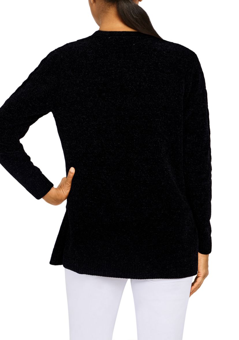 Petite Classic Cardigan Chenille Sweater