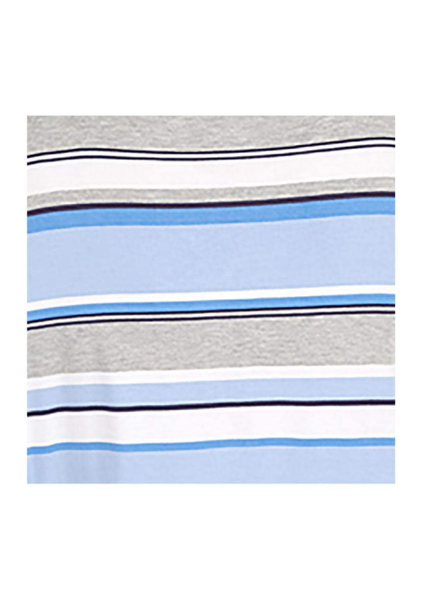 Womens 3/4 Sleeve Spliced Stripe Top
