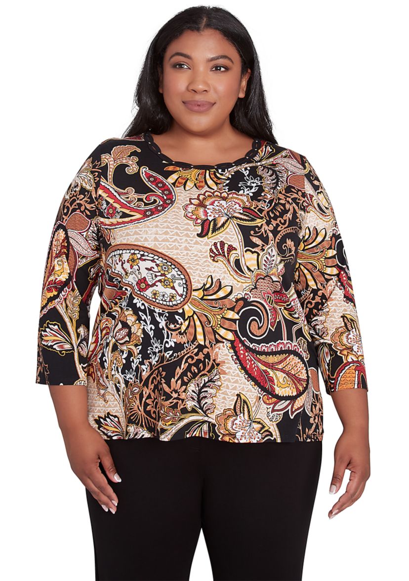 Plus Size Floral Paisley T-Shirt