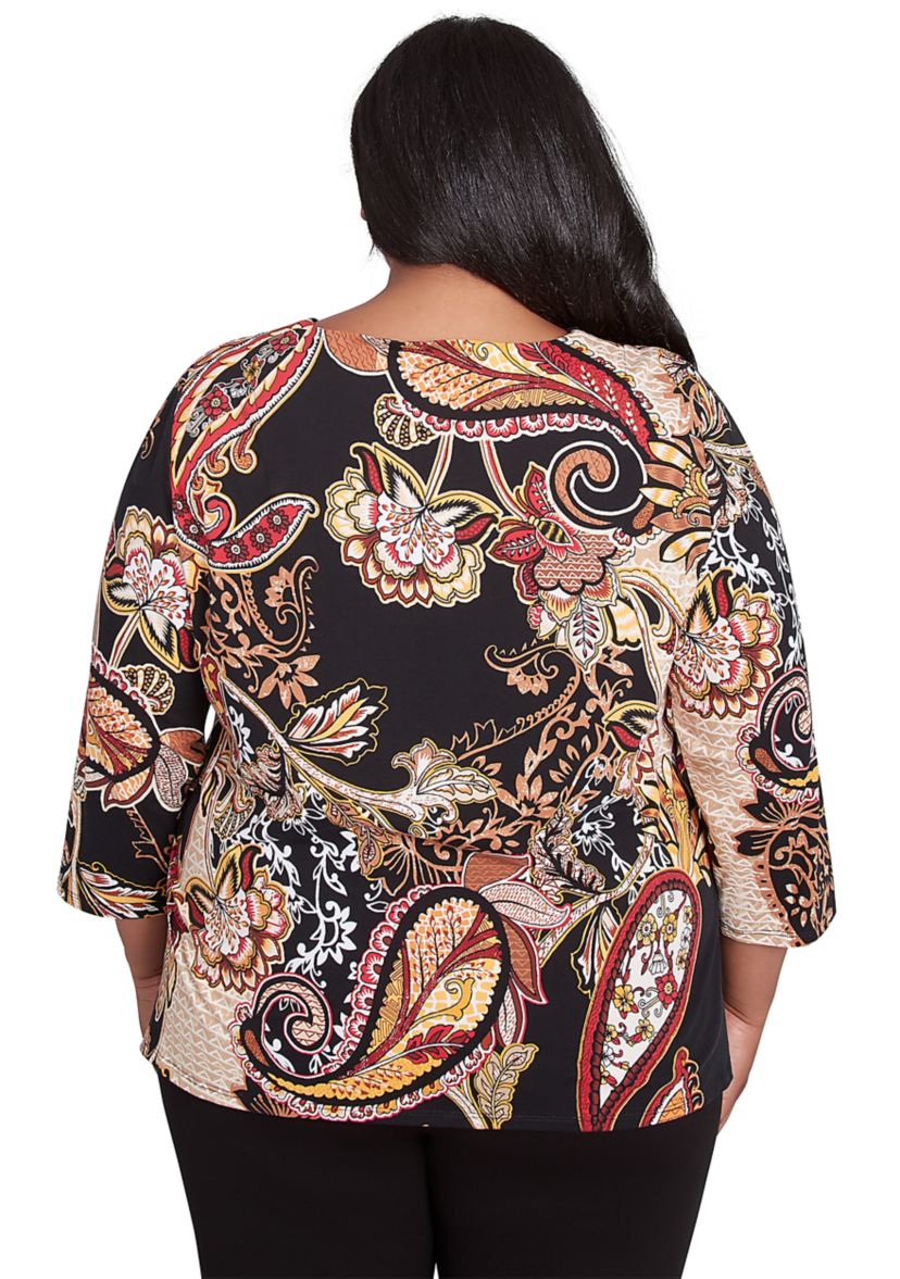 Plus Size Floral Paisley T-Shirt