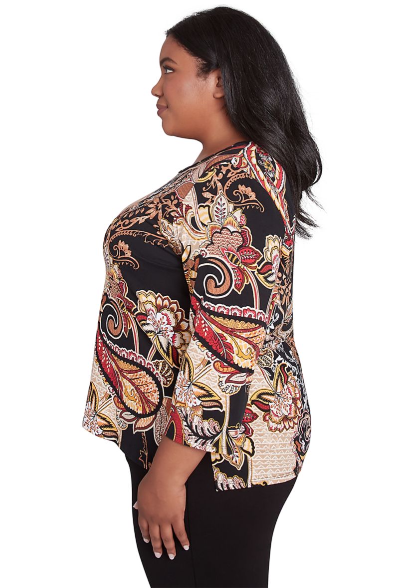 Plus Size Floral Paisley T-Shirt