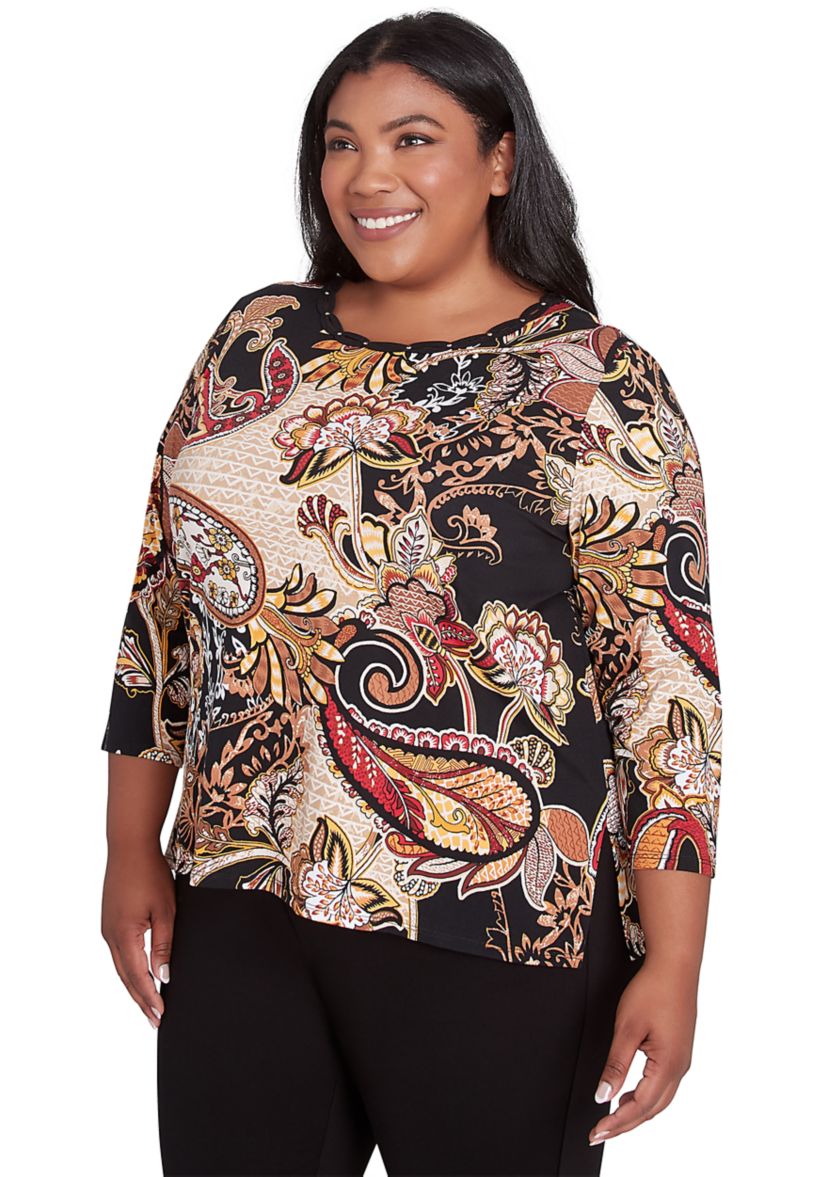 Plus Size Floral Paisley T-Shirt