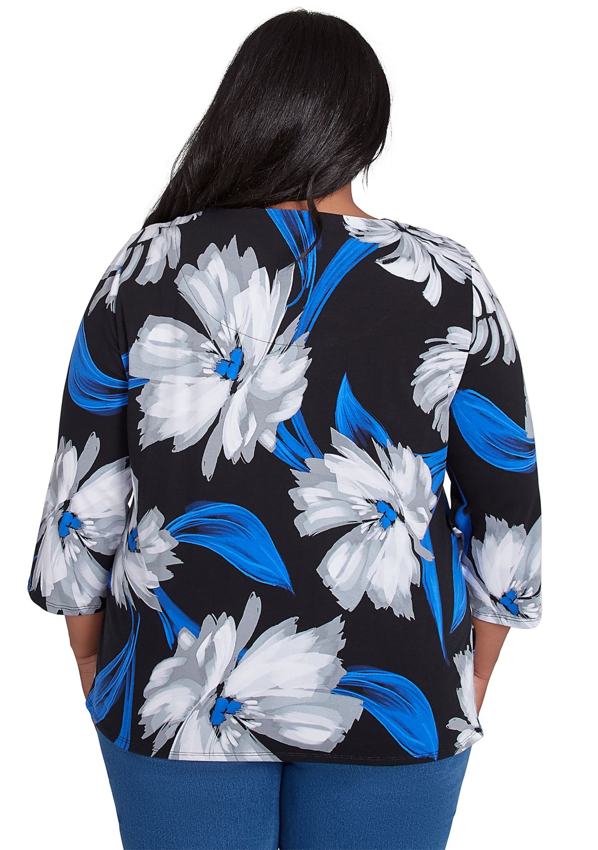 Plus Size Brushstrokes Floral Top