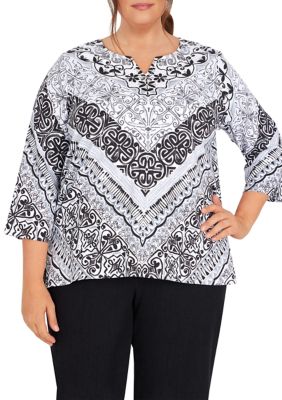 Alfred Dunner Plus Size Classics Cardinals Top - Macy's