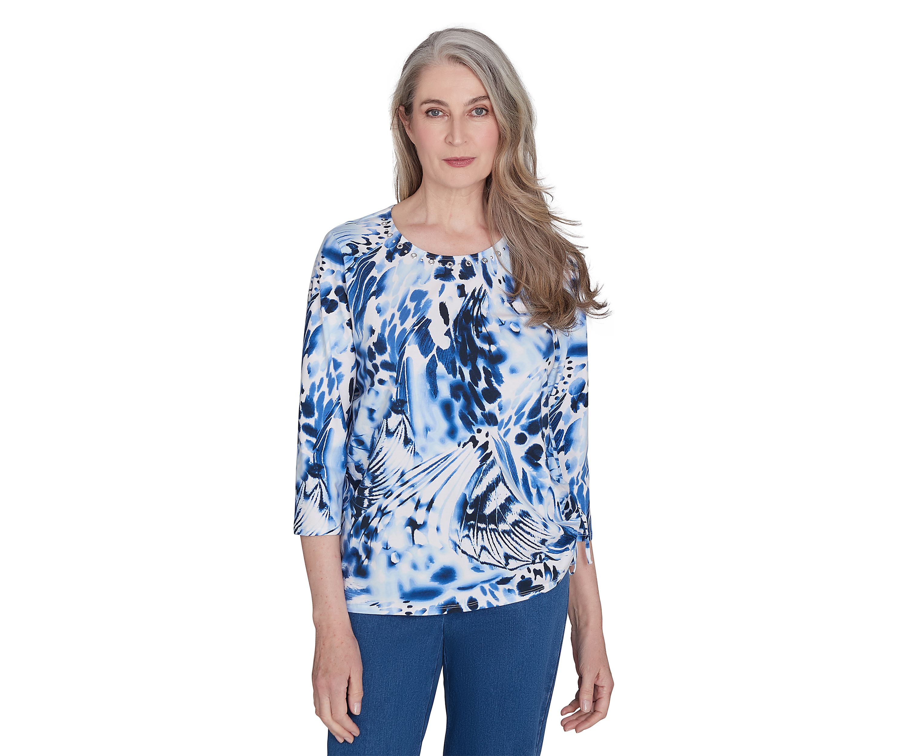 Petite Abstract Animal Print Top