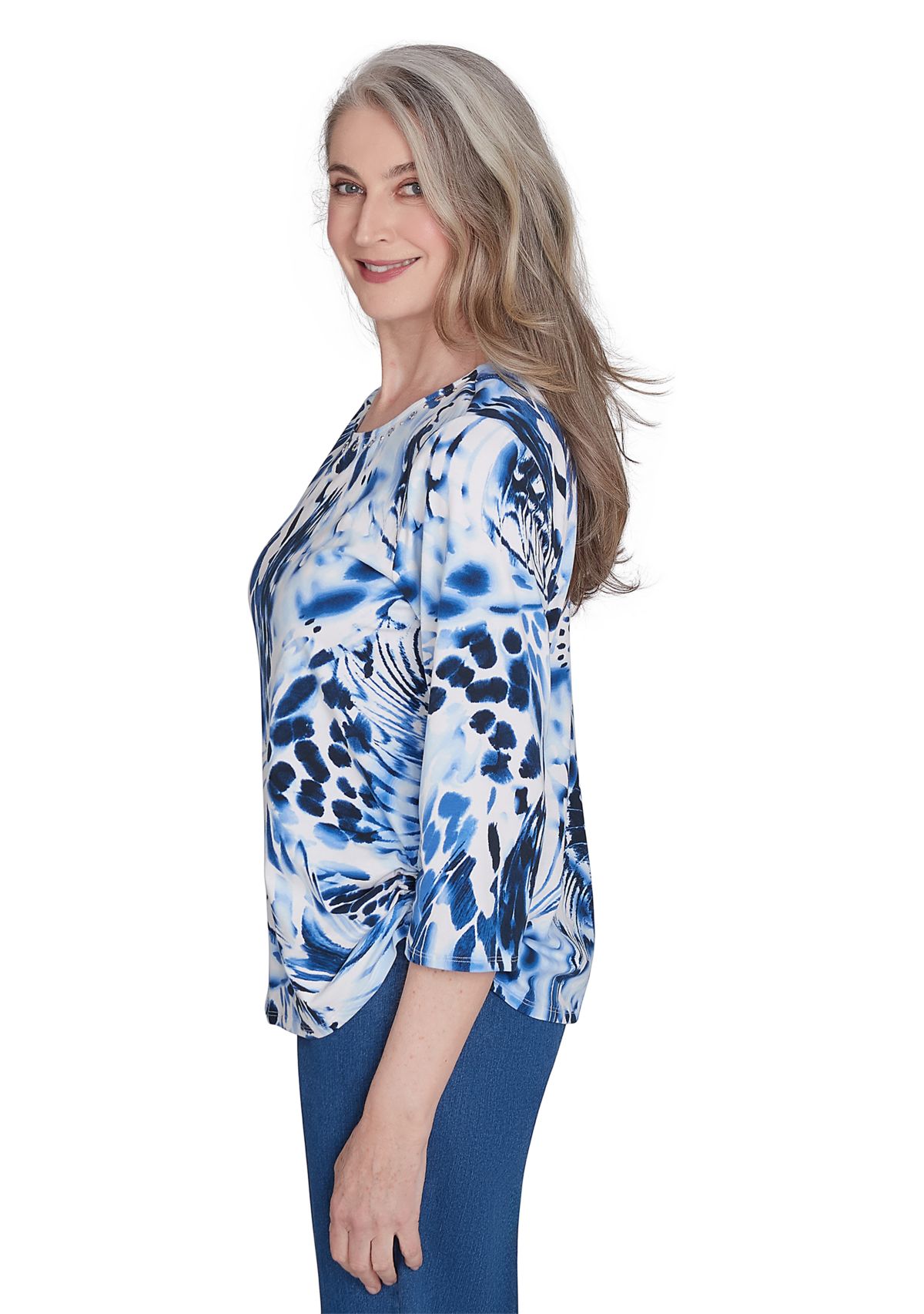 Petite Abstract Animal Print Top