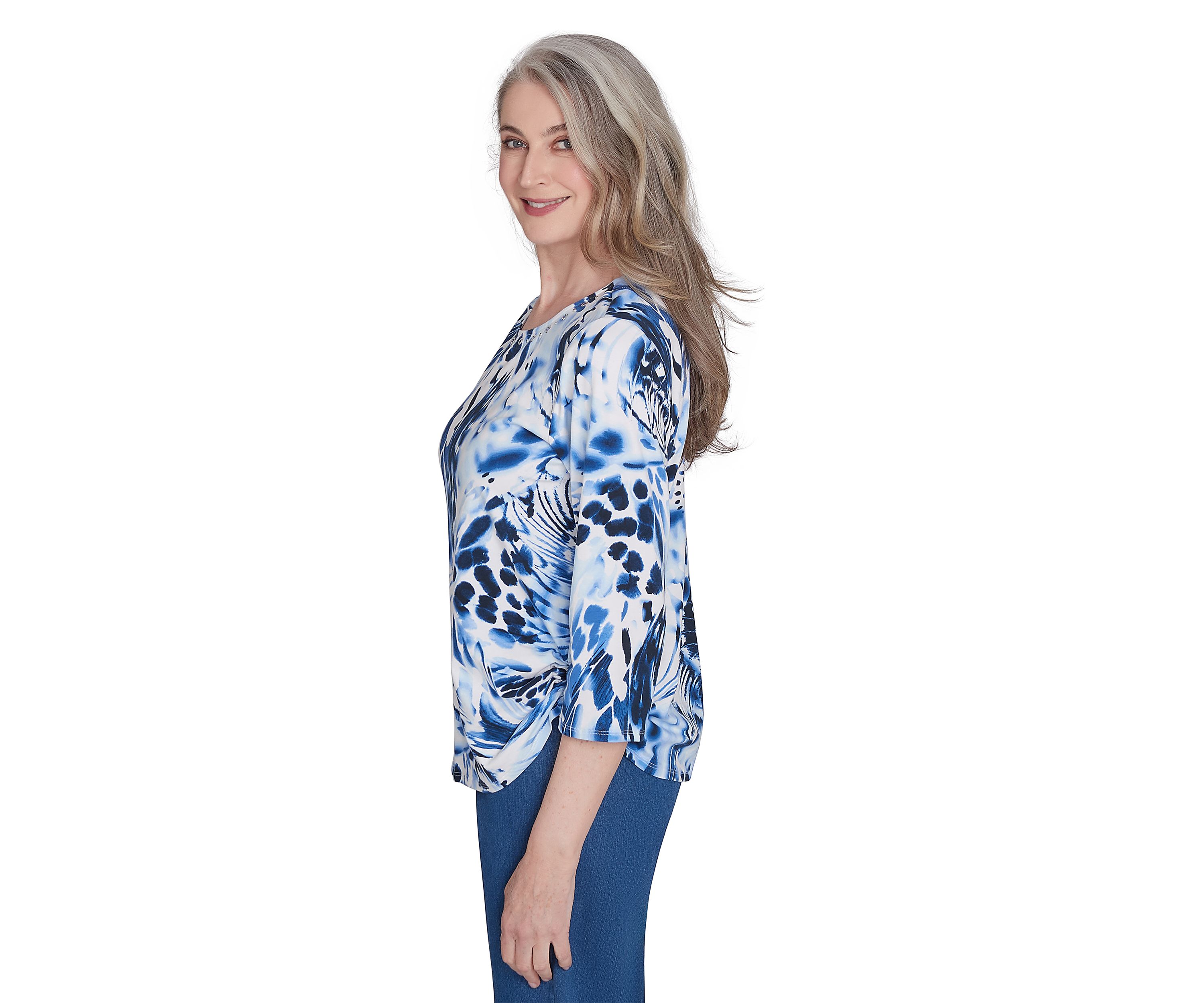 Petite Abstract Animal Print Top