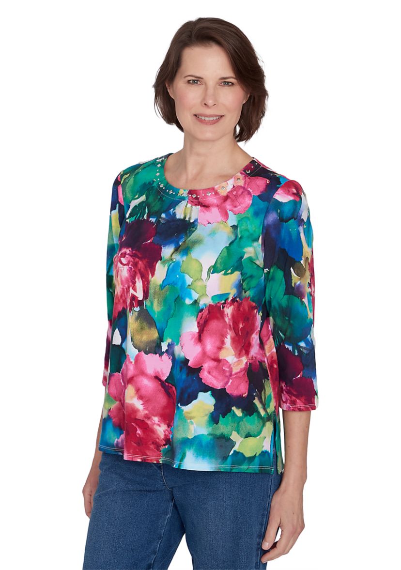 Petite Watercolor Floral Top